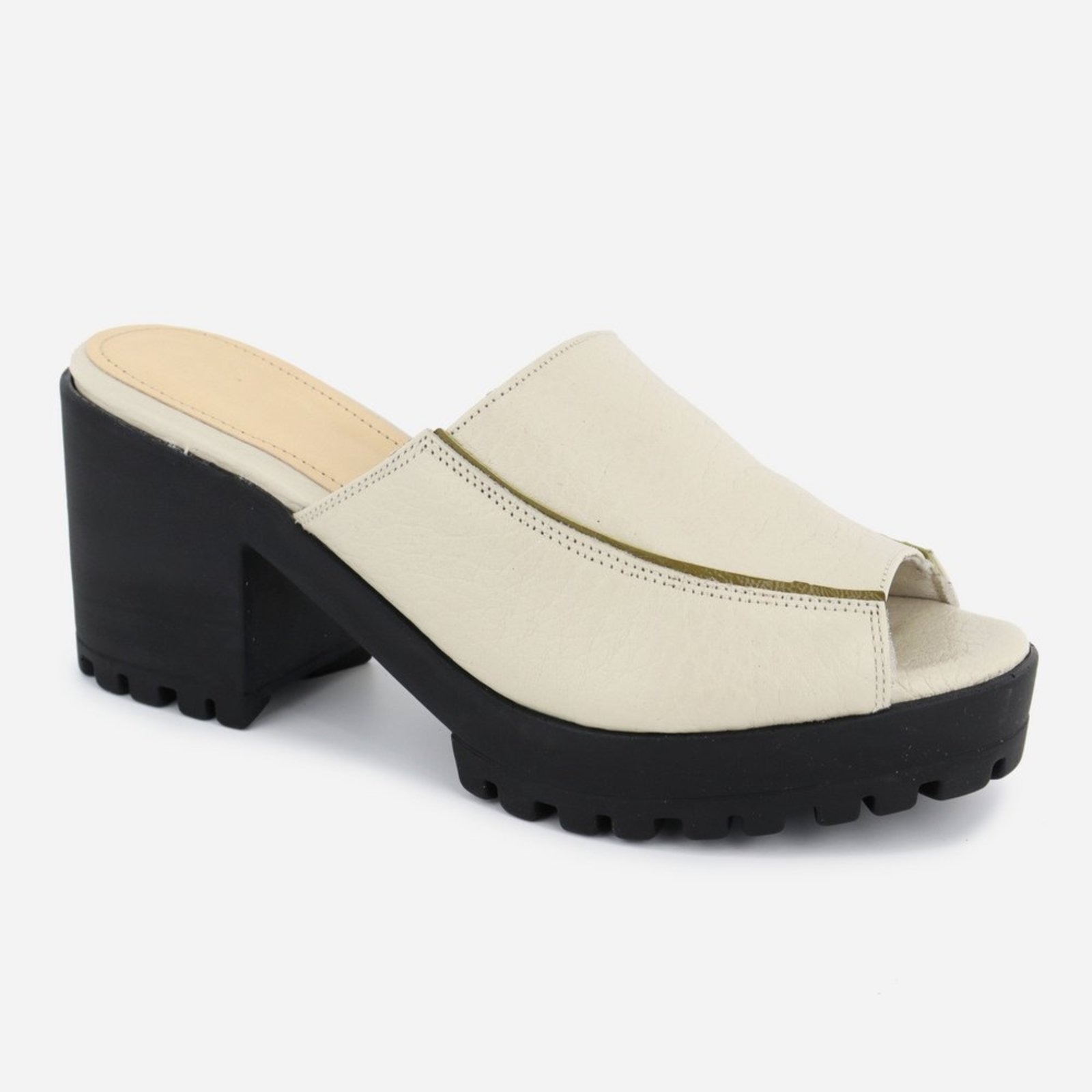 Imagem principal Tamanco Feminino Tratorada Couro Maria Paula Calce Fácil Off White MARIA PAULA off-white white