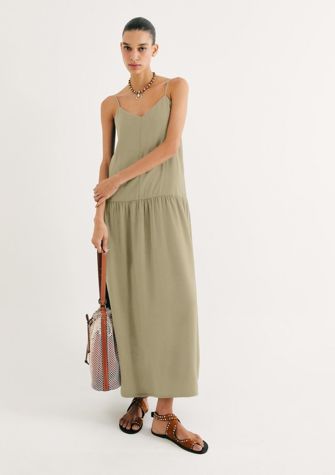 Imagem principal Vestido Longo Peach Touch Alças Finas Hering verde