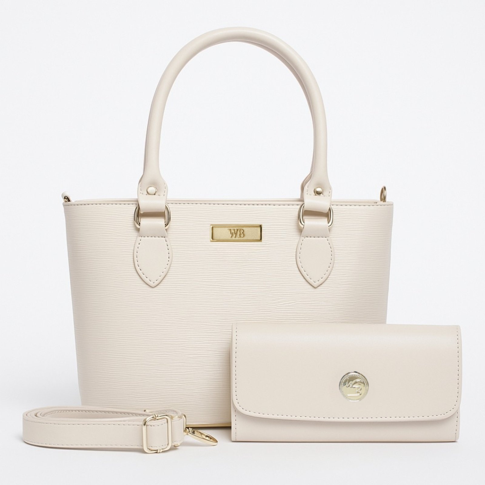 Imagem principal Kit Bolsa Tote Willibags Elegante Acompanha Carteira - Gelo WILLIBAGS off-white