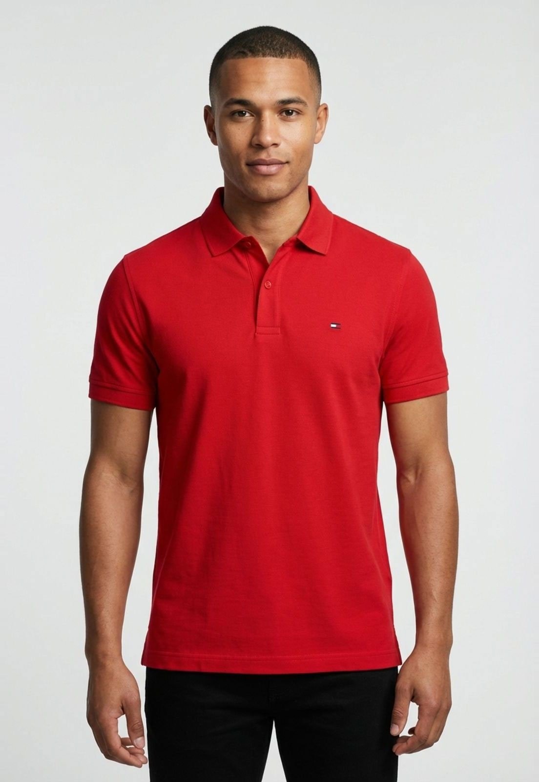 Imagem principal Camisa Polo Masculina Tommy Jeans TJM Reg Badge Tee Vermelha Tommy Jeans vermelho