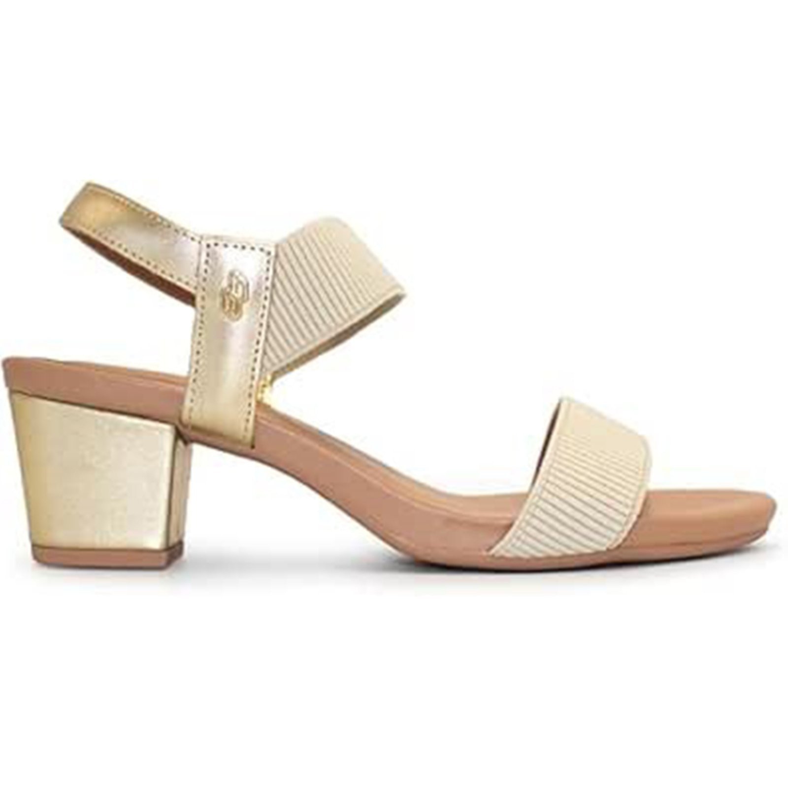 Imagem principal Sandália Salto Bloco Usaflex Elástico Y8204 Conforto Dourada Usaflex prata velho