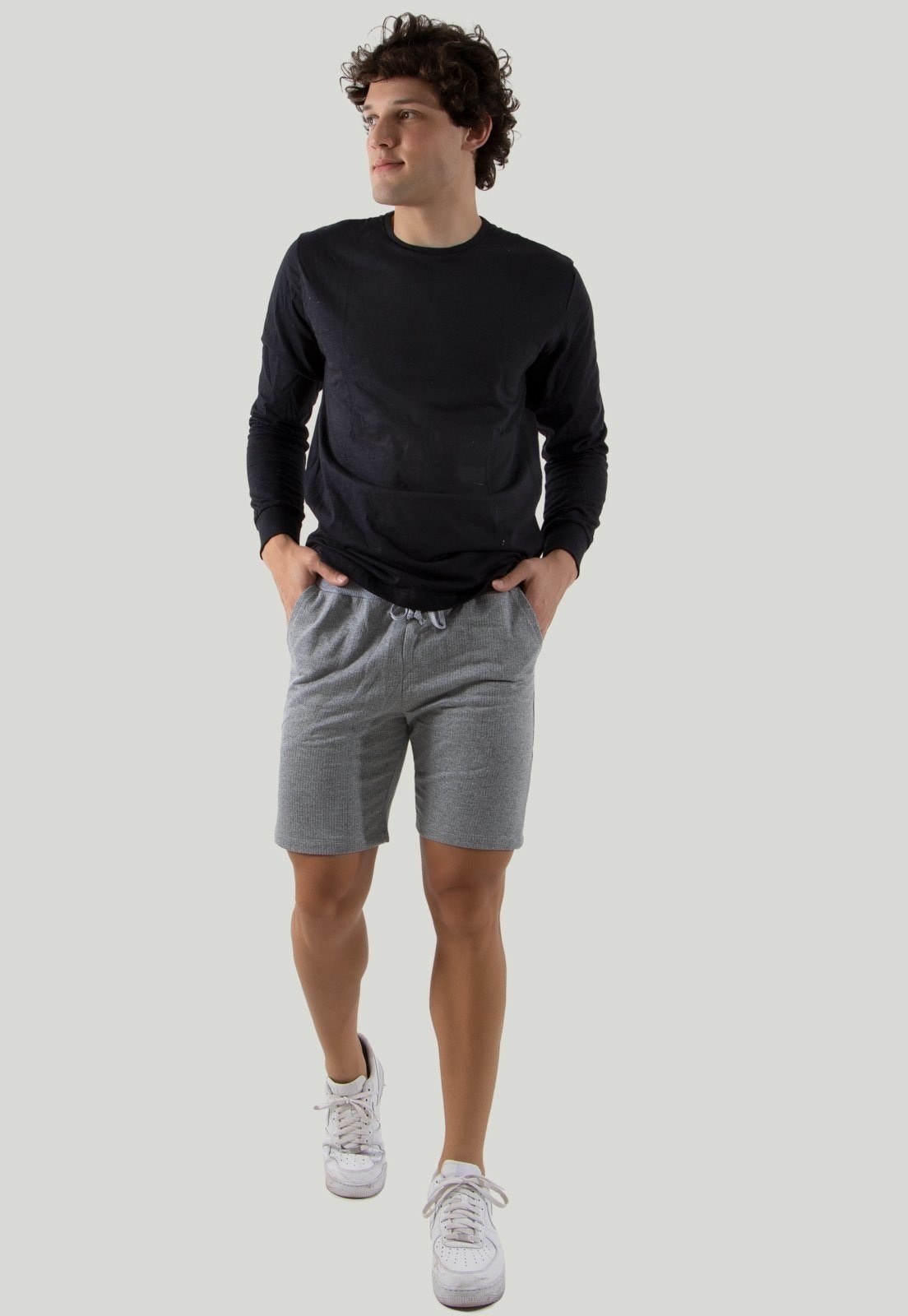 Imagem principal Bermuda Moletom Mescla Rioutlet cinza