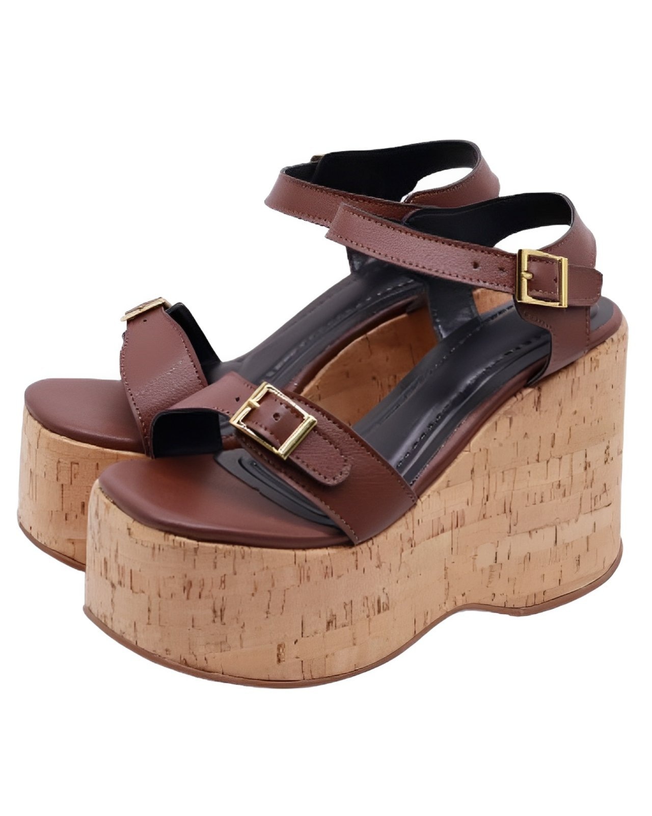 Imagem principal Sandália Feminino Anabela Flor Da Pele Cortiça Plataforma 182176 Floter Cacau Flor da Pele marrom