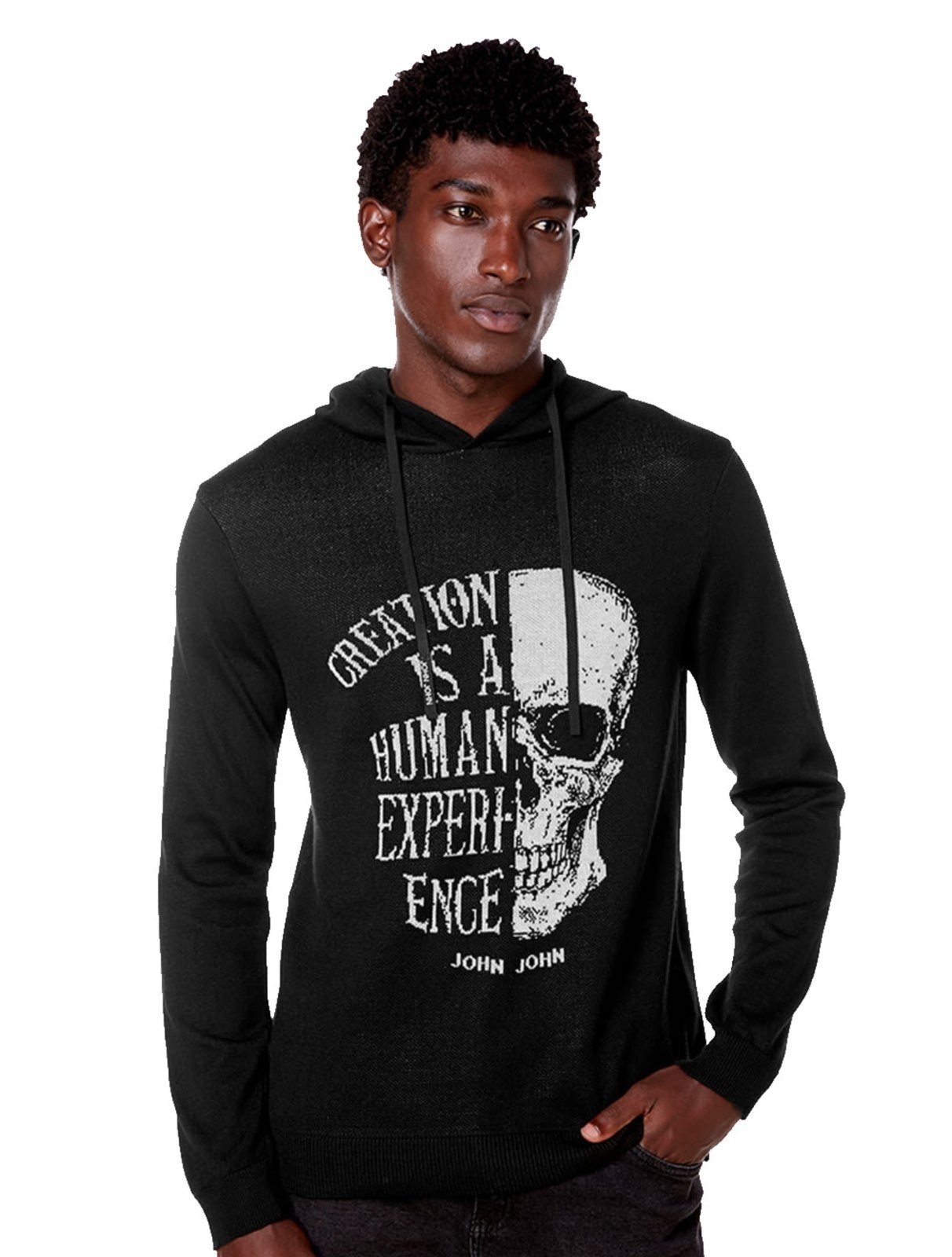 Imagem principal Tricot John John Masculino Side Skull John John preto