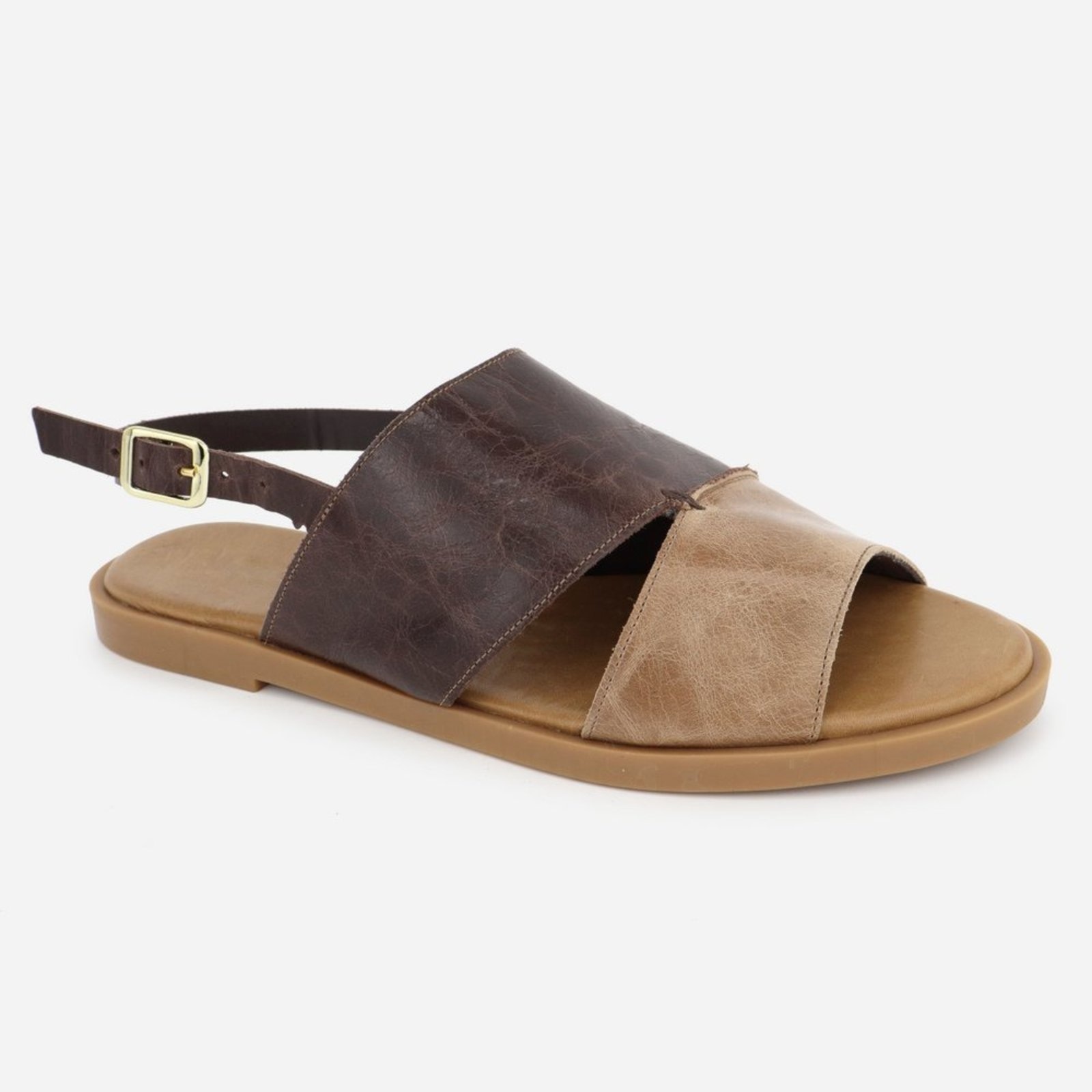 Imagem principal Rasteira Couro Maria Paula Tiras Largas Confort MARIA PAULA café