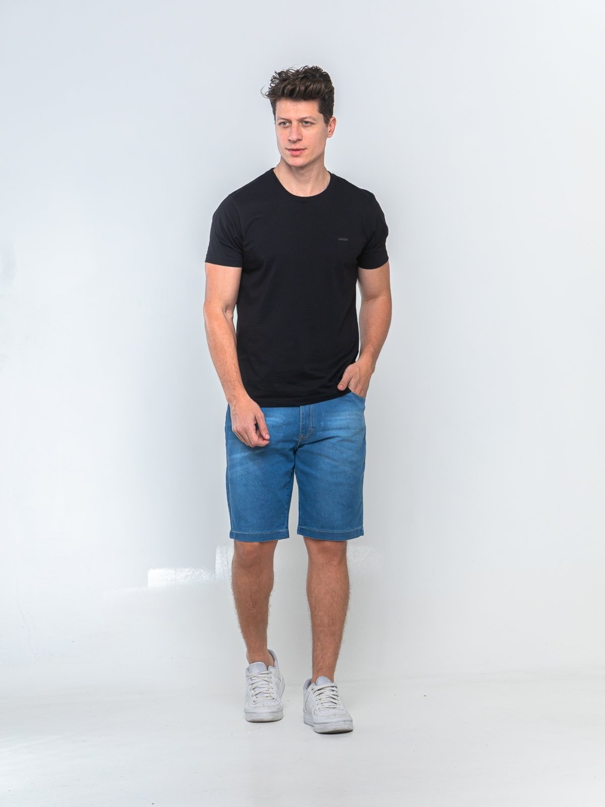 Imagem principal Bermuda Masculina Tempo Habil Fashion 5 Estilo azul/jeans