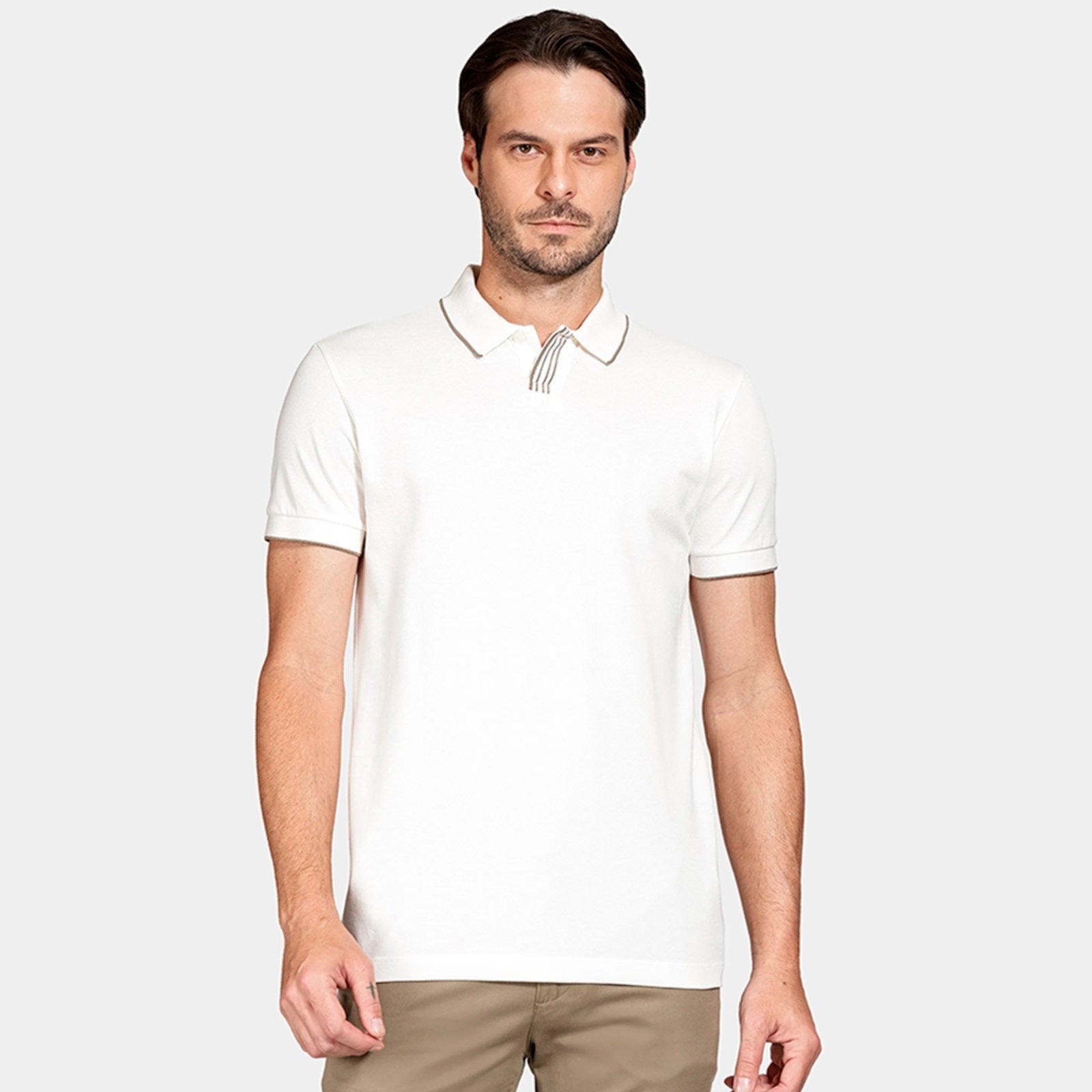 Imagem principal Camisa Polo Aramis Piquet Retilinea In26 Off White Masculino Aramis amarelo white