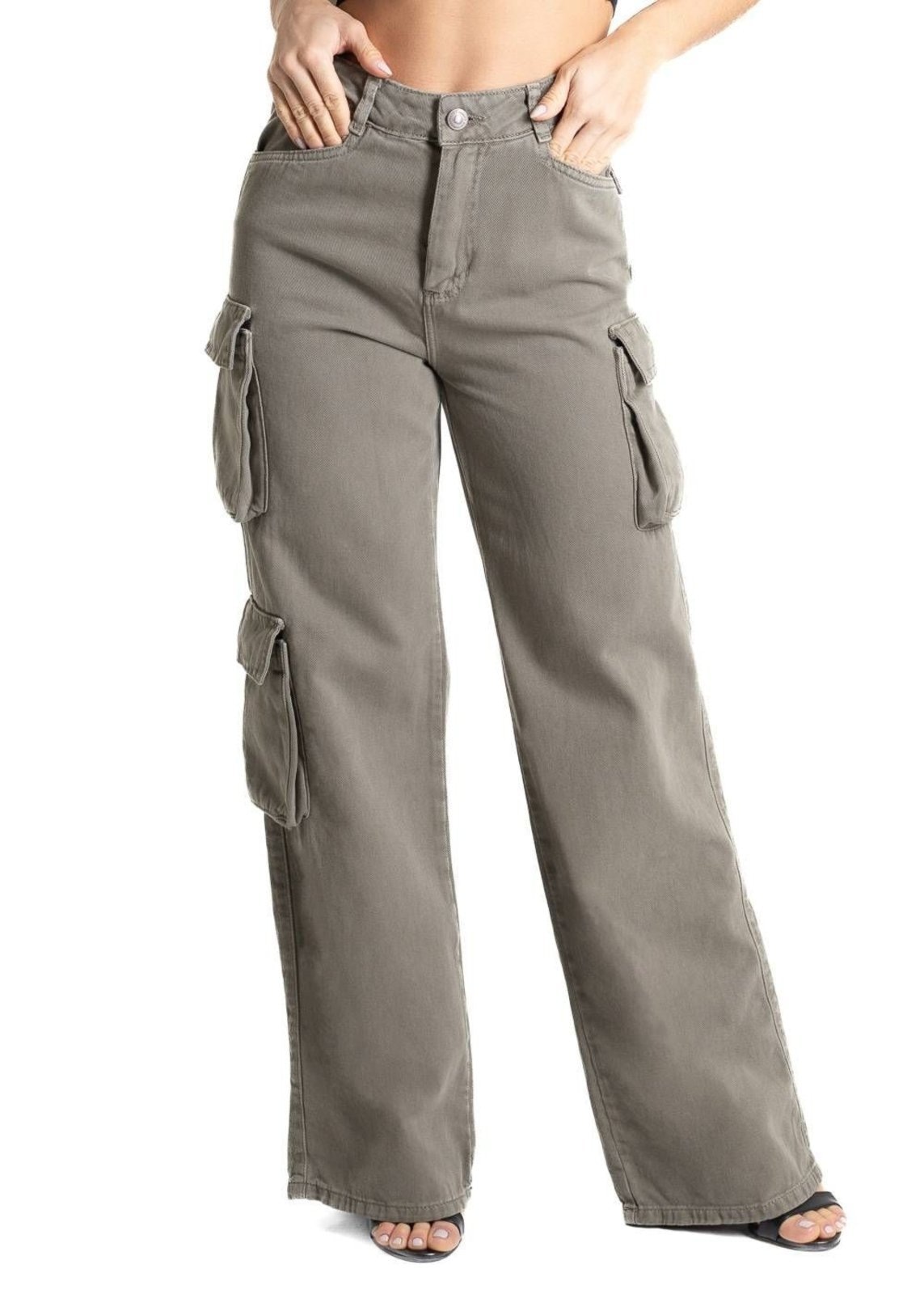 Imagem principal Calça Sarja Sawary Wide Leg- 280818 Sawary verde