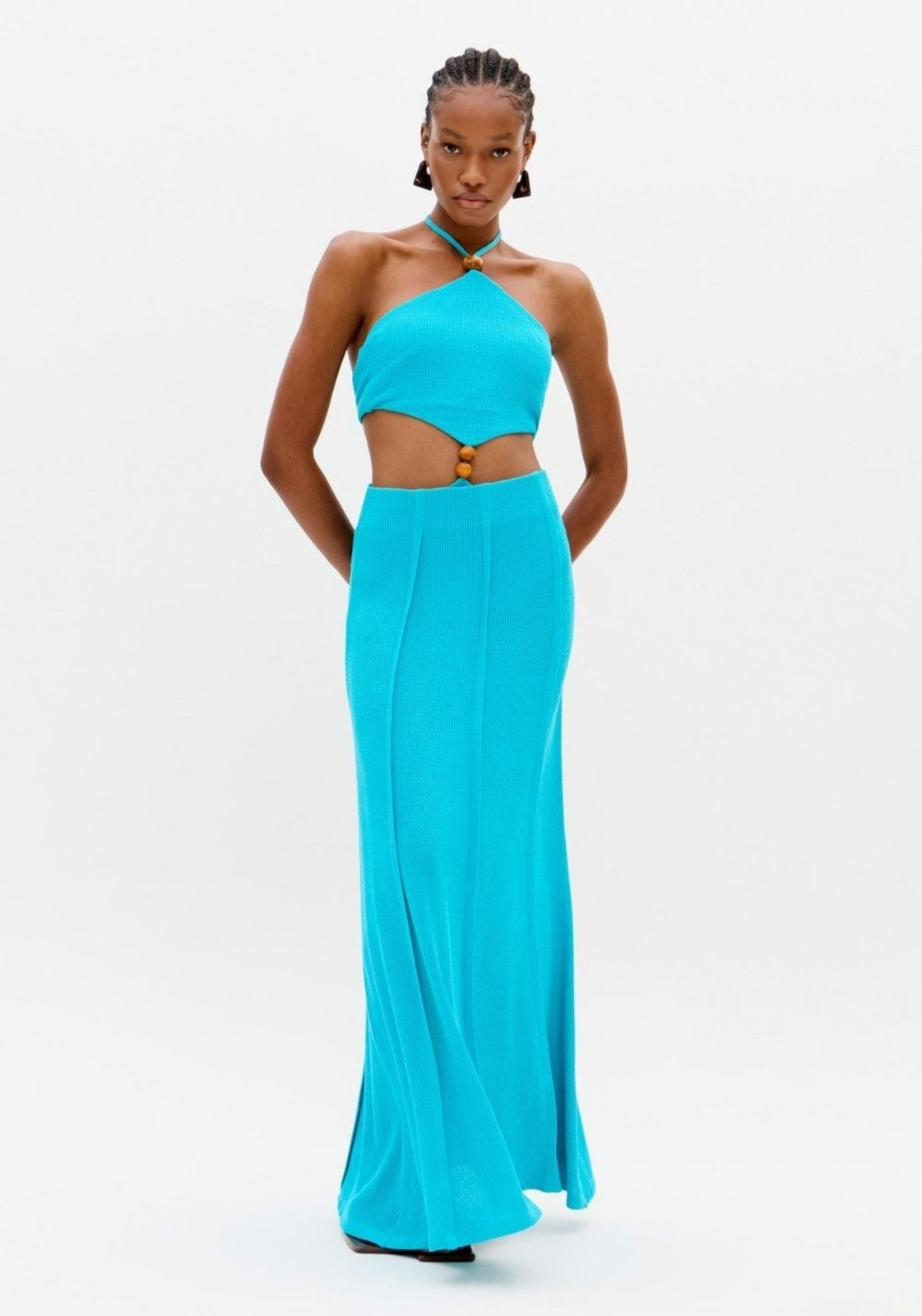 Imagem principal Saia Longa Evasê Com Cintura Alta Lança Perfume azul