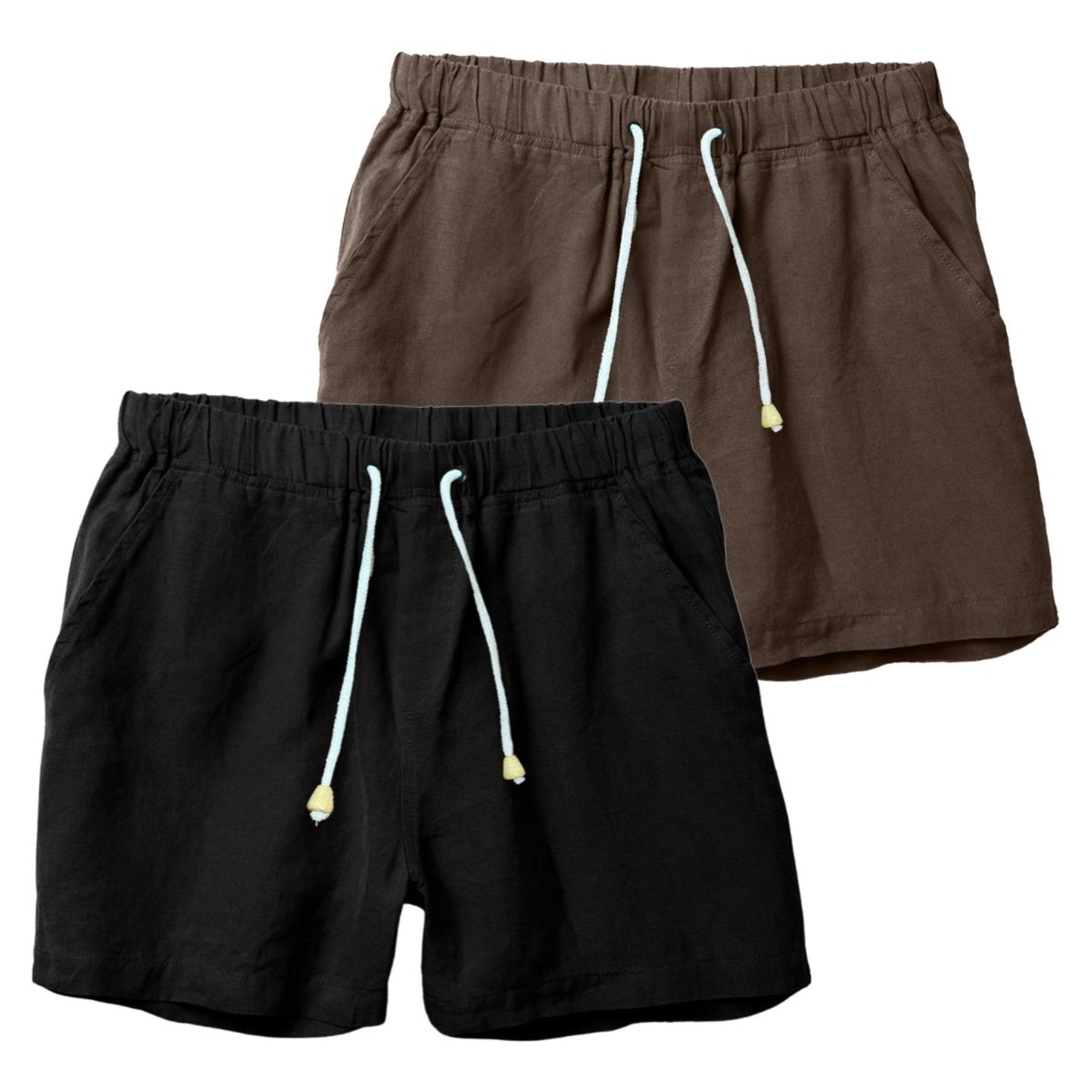 Imagem principal Kit 2 Shorts Linho Premium Bermuda Masculina Moderno e Leve Relaxado marrom