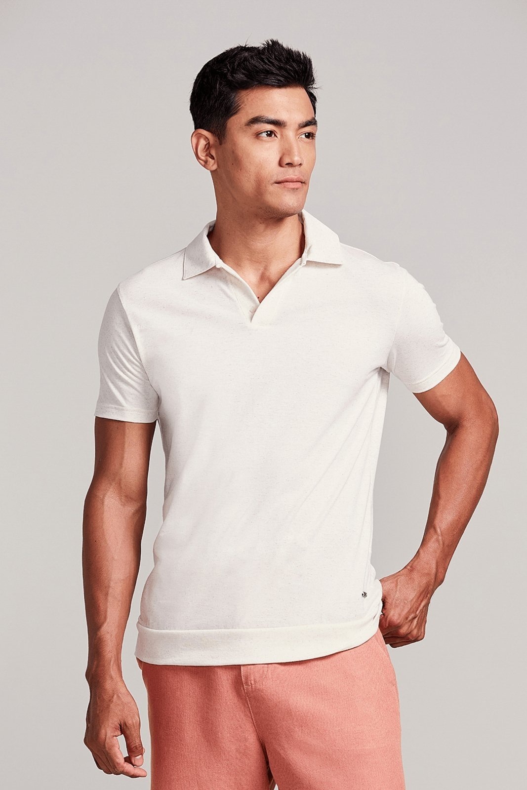 Imagem principal HIGHSTIL Camisa Polo Linen Blend Slim Fit Areia HIGHSTIL bege