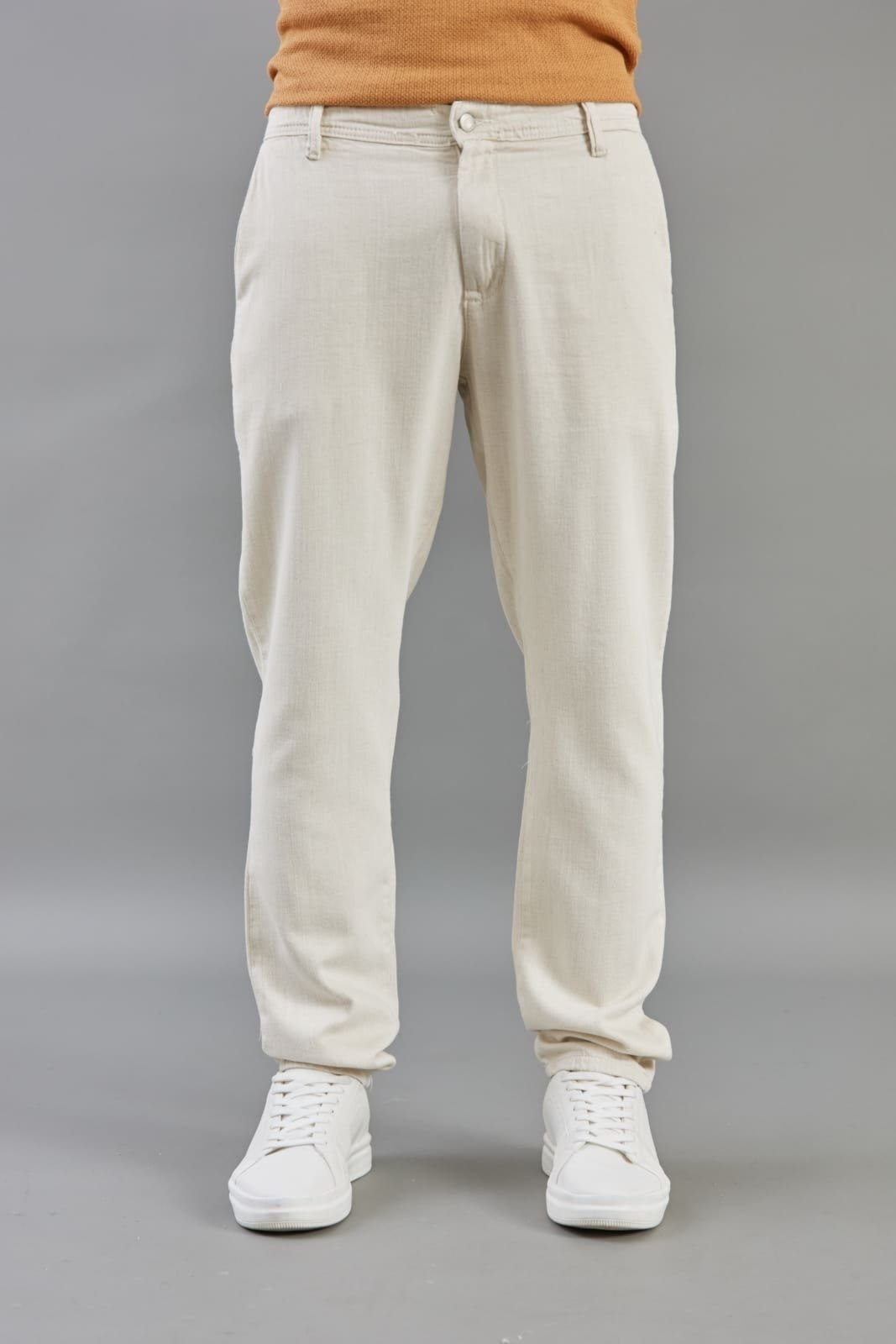 Imagem principal Calça Sport Fino Masculina Casual Leve Com Linho Dialogo Off White Dialogo Jeans off-white white