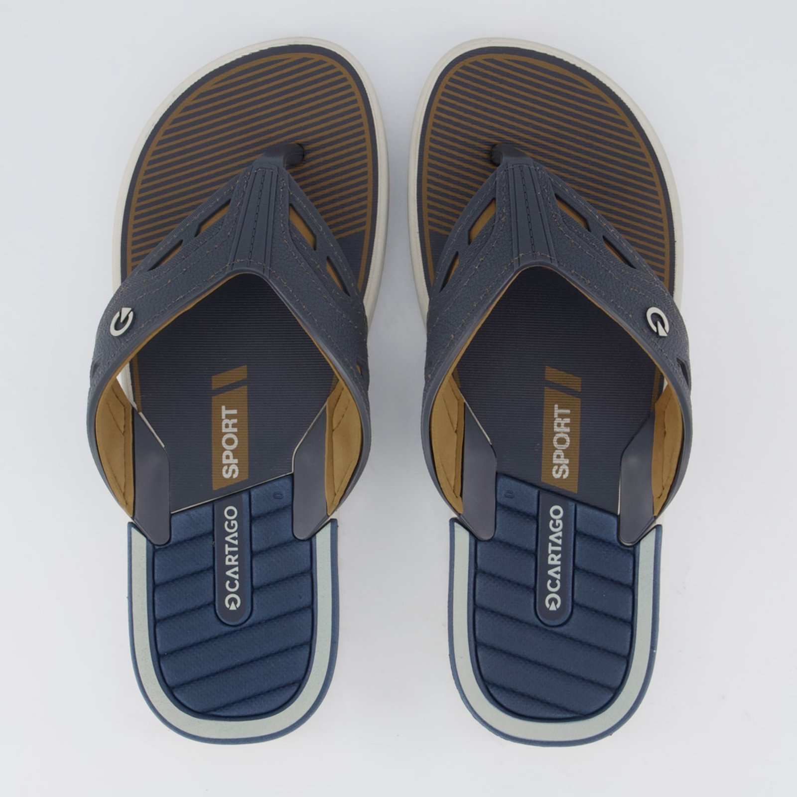 Imagem principal Chinelo Cartago Dallas Bege e CARTAGO azul