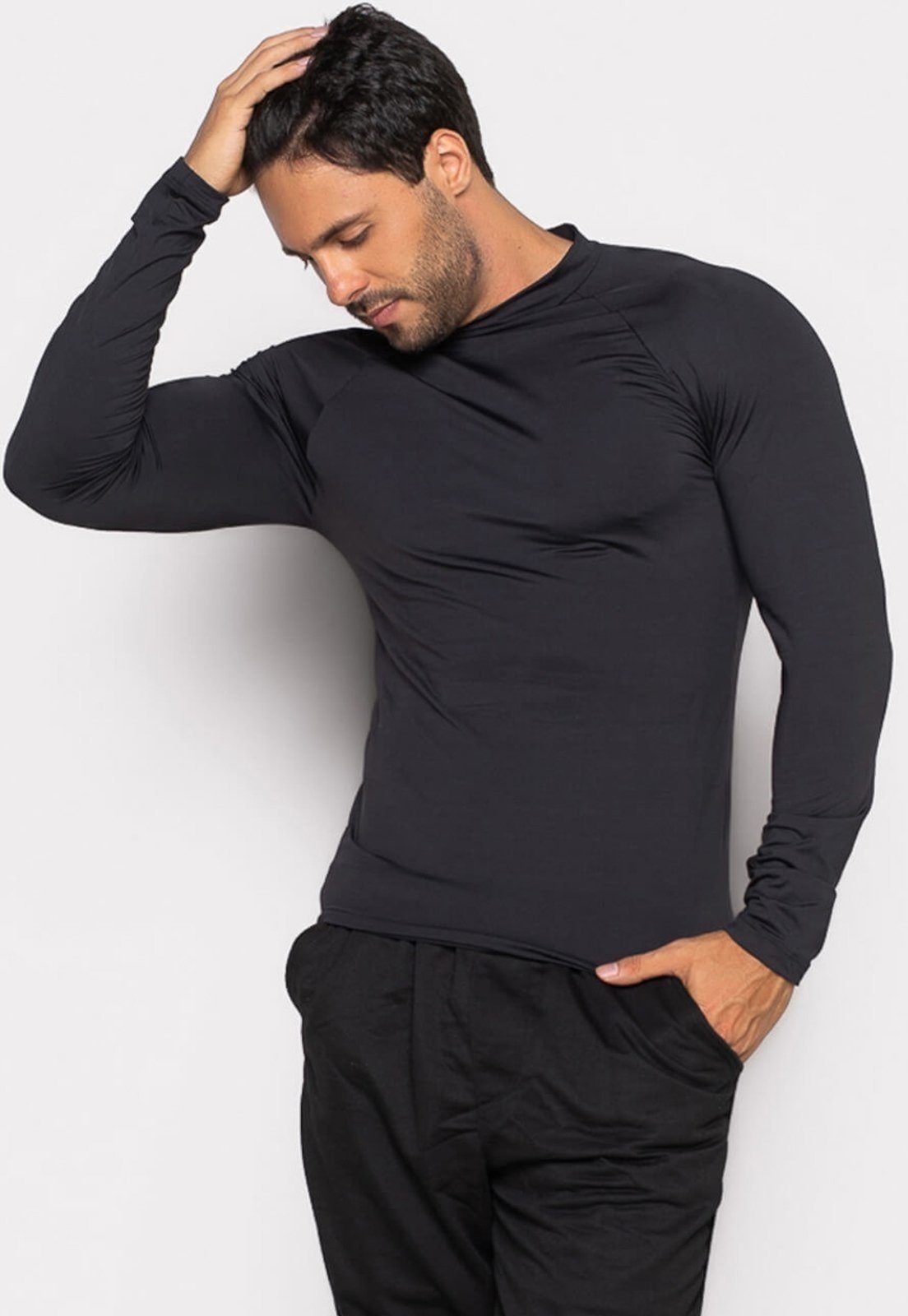 Imagem principal Camisa Bravaa Store Longa Térmica Praia Segunda Pele Proteção Uv 50 037 BRAVAA STORE preto