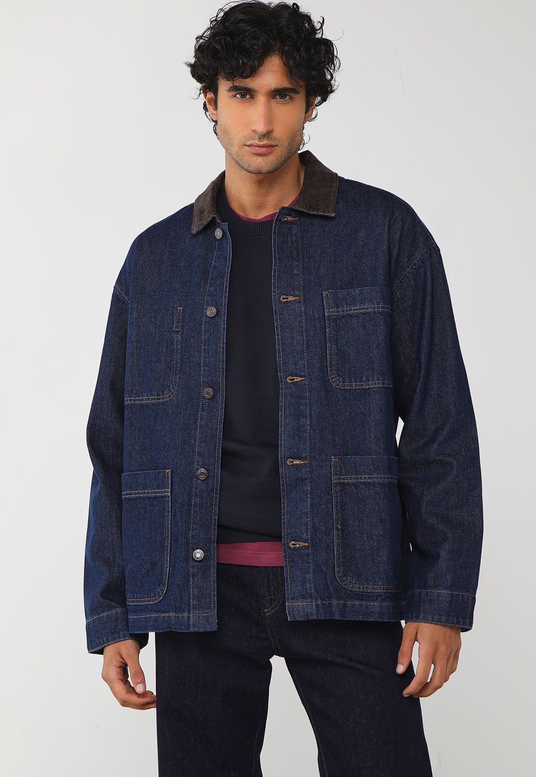 Imagem principal Jaqueta Masculina GAP Jeans Gola Cotelê Escuro GAP azul