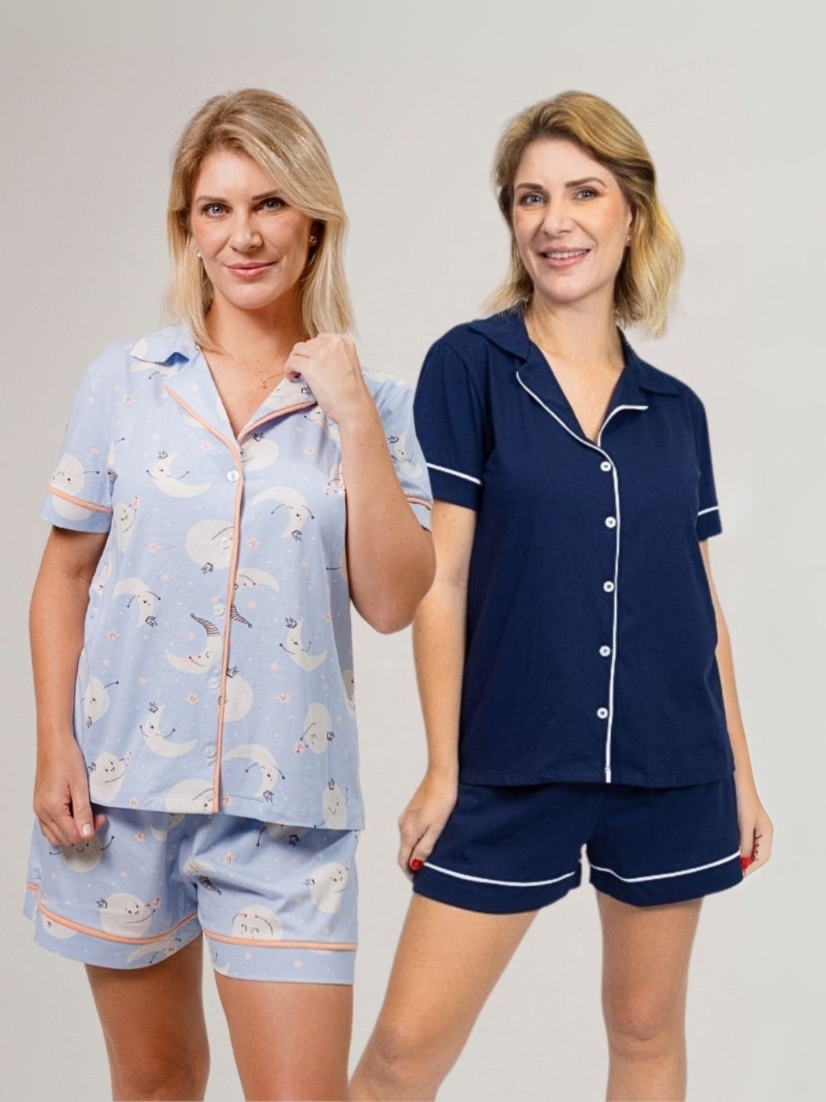 Imagem principal KIT Pijama Americano Curto Lua + Pijama Americano Curto Marinho Piante azul