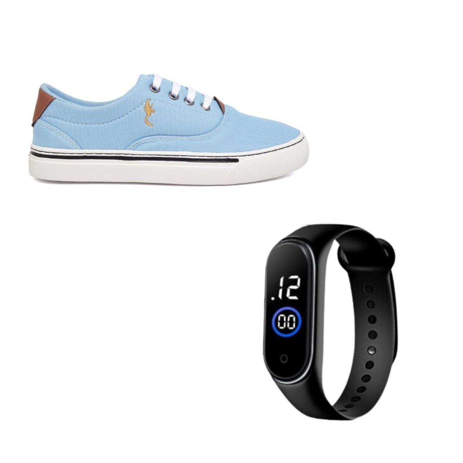 Imagem principal Tênis Feminino Confortável Sola Baixa Polo Blu com Relógio Digital do 33 ao 40 Polo Blu azul