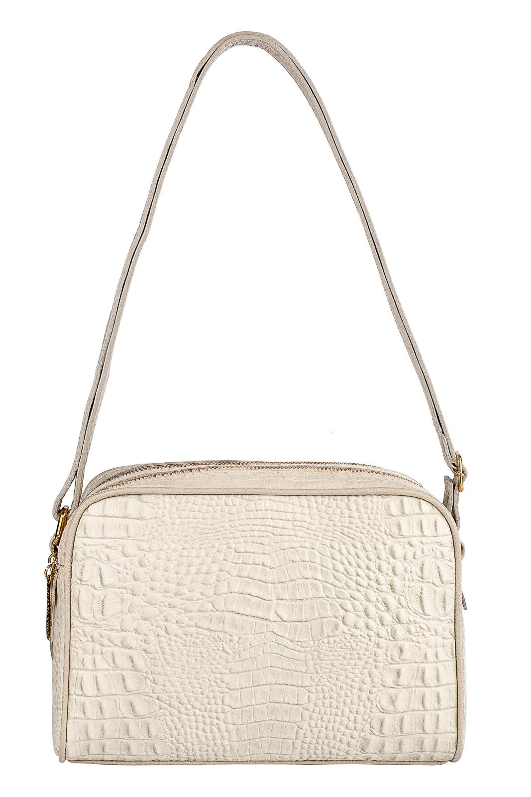 Imagem principal Bolsa quadrada de couro croco Daiana - Marfim Andrea Vinci caramelo