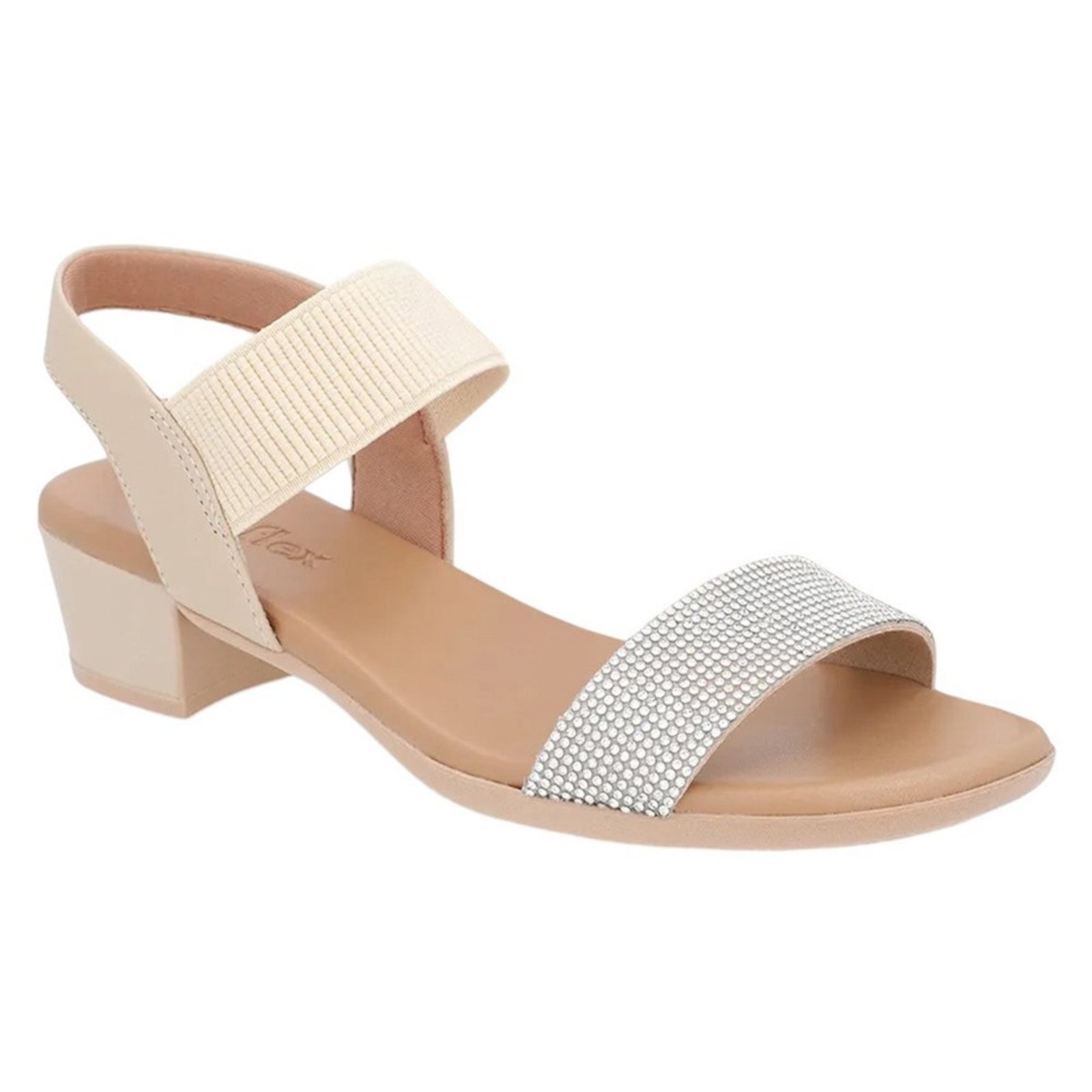 Imagem principal Sandália Salto Usaflex Enfeite Feminina Usaflex bege