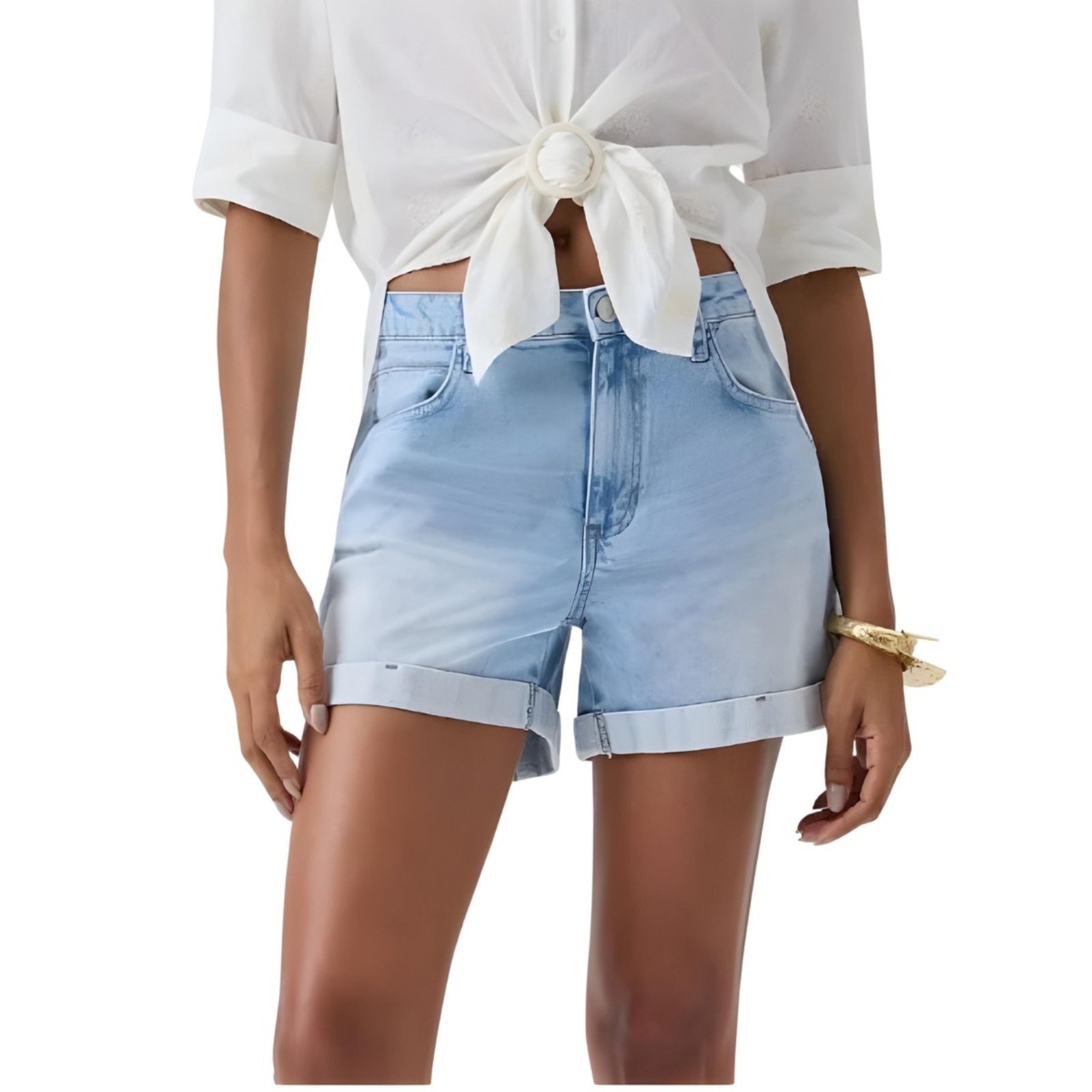 Imagem principal Shorts Boyfriend Claro Flor de Lis jeans