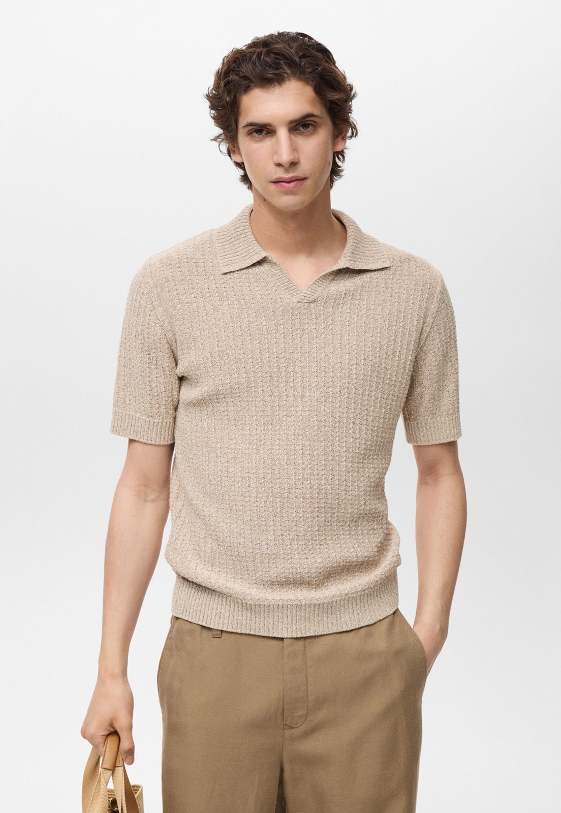 Imagem principal Camisa Polo Mango Regular Hondarra Mango bege