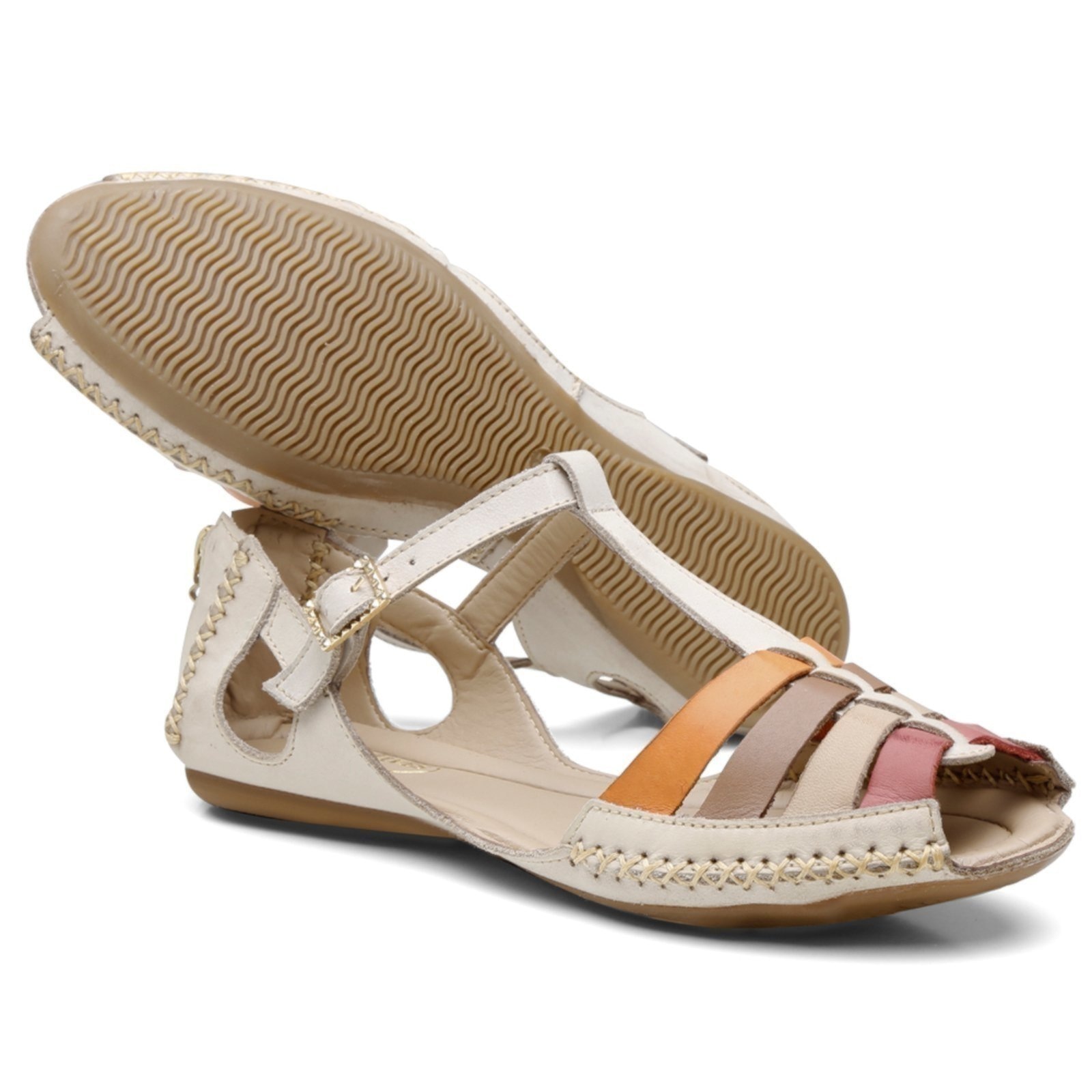 Imagem principal Sandália Rasteira Confortável Nine4 em Couro Macio - Off White Nine4 off-white white