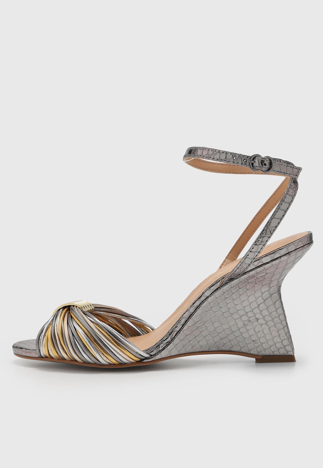 Imagem principal Sandália Feminina Luiza Barcelos Salto Anabela Metalizada Luiza Barcelos grafite