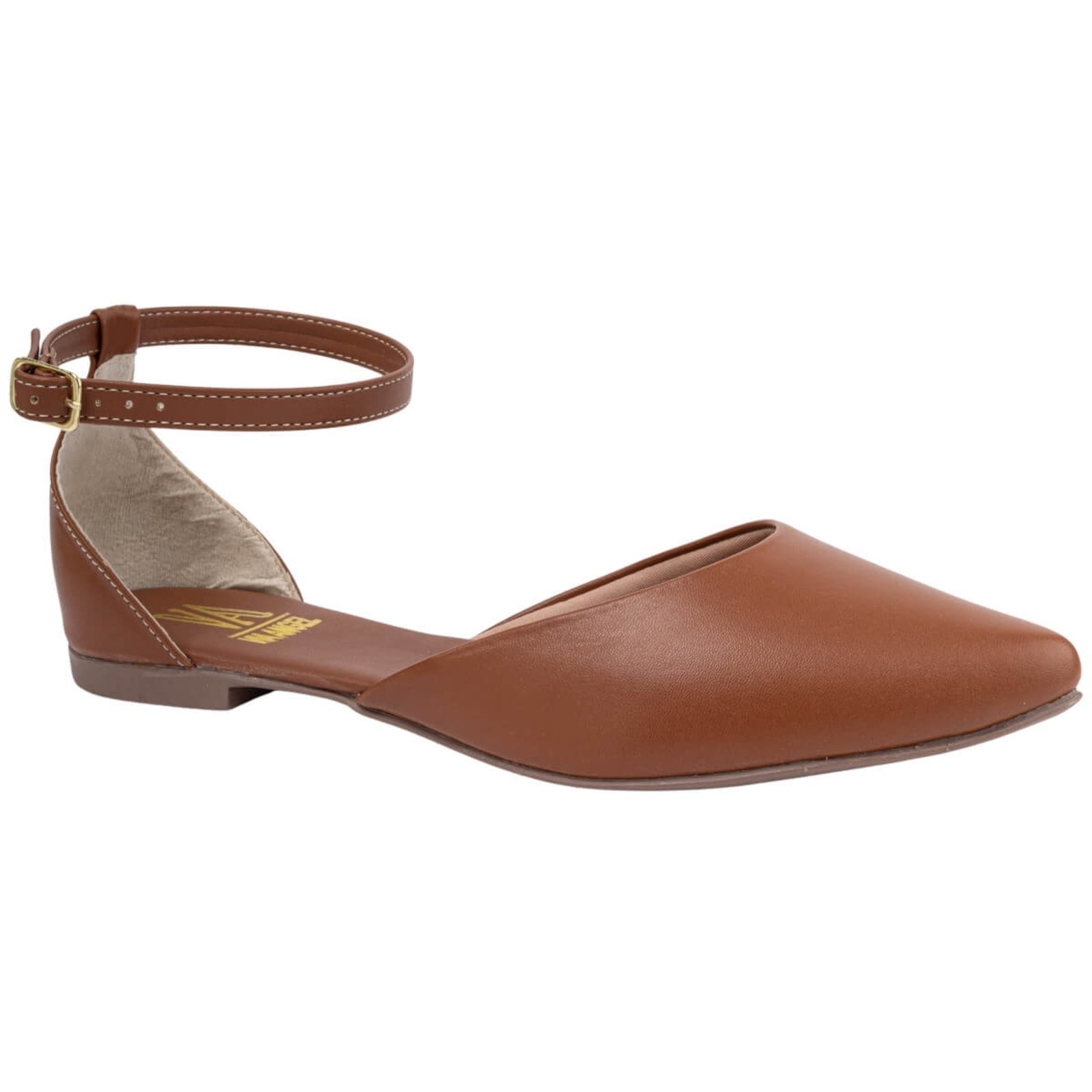 Imagem principal Sapatilha Salomé Feminina Bico Fino Casual Versátil Dia a Dia Confortável Via Angel 9201 VIA ANGEL caramelo