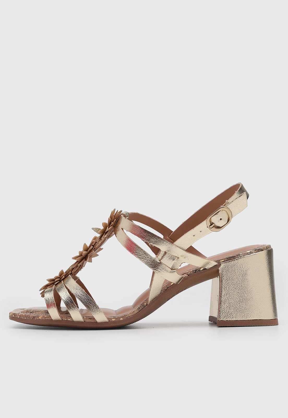 Imagem principal Sandália Feminina Dakota Flores Metalizada Dourada Dakota dourado