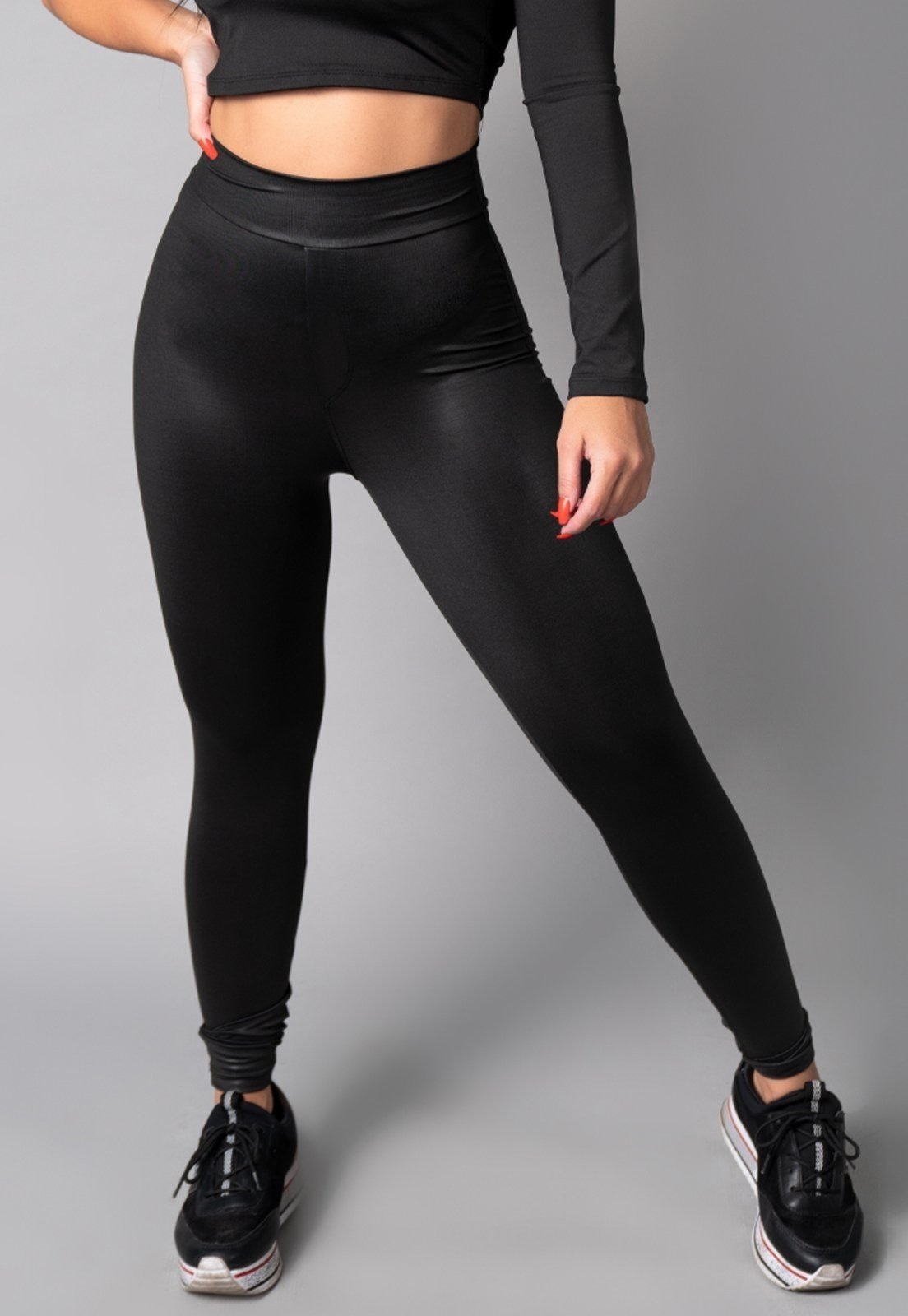 Imagem principal Calça Legging MVB Modas Cirrê Cintura Alta Feminina Preta Mvb Modas preto