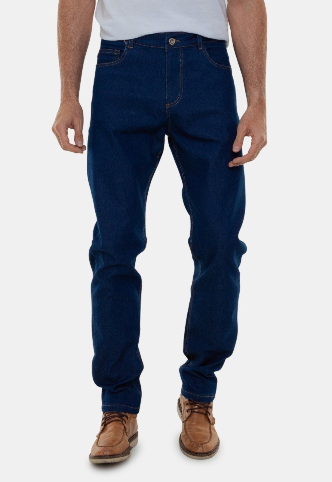 Imagem principal Calça Jeans Masculina Slim Lavagem Escura Premium Manchester Unak azul