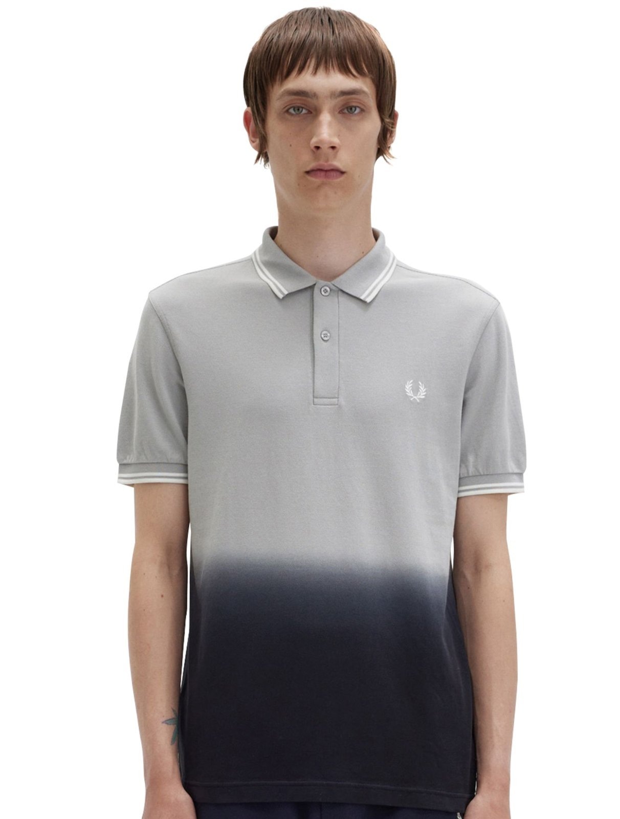 Imagem principal Polo Fred Perry Masculina Regular Piquet Ombre Marinho Fred Perry azul marinho/cinza