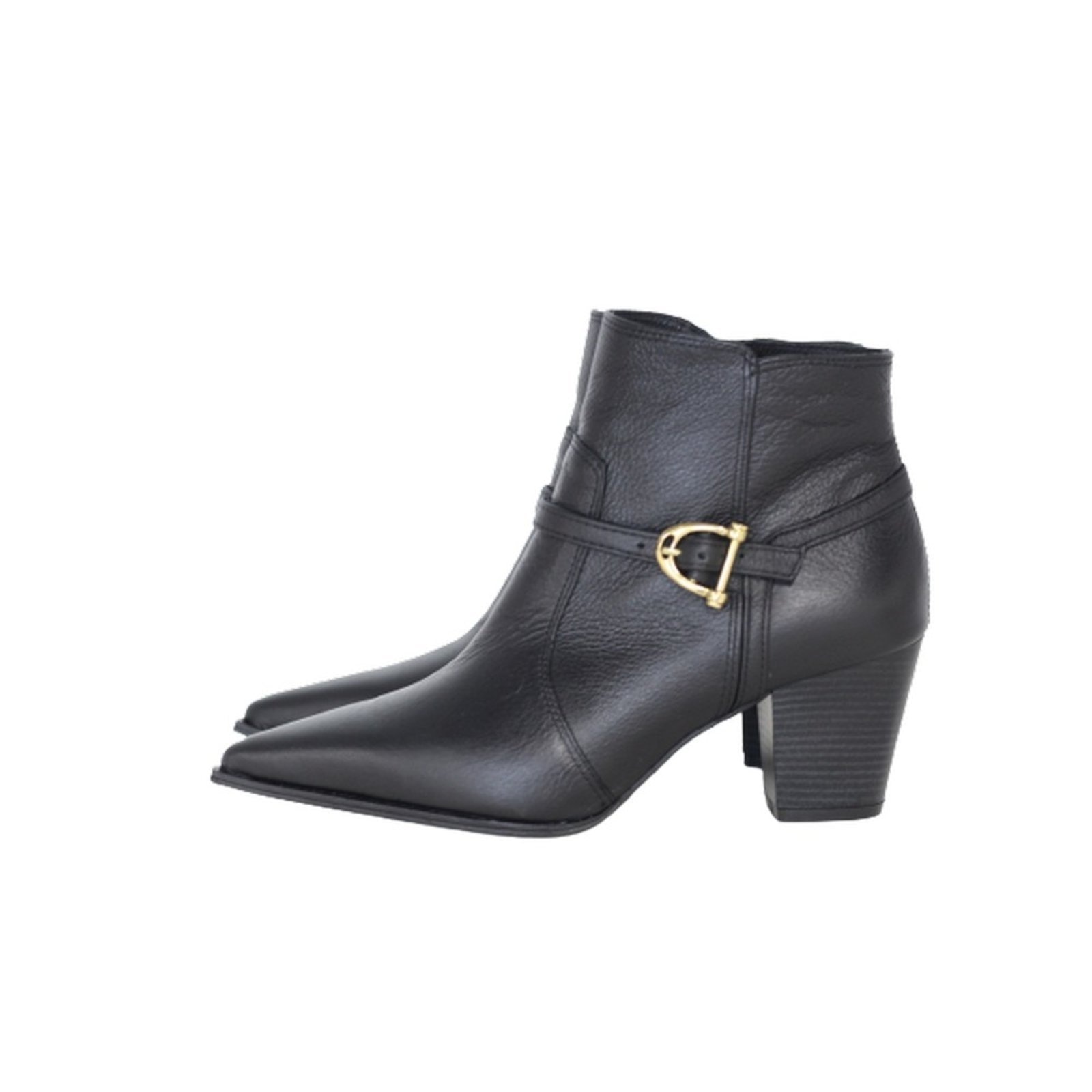 Imagem principal Bota Feminina Virola Cano Curto Couro Salto 6 CM Spinelli preto