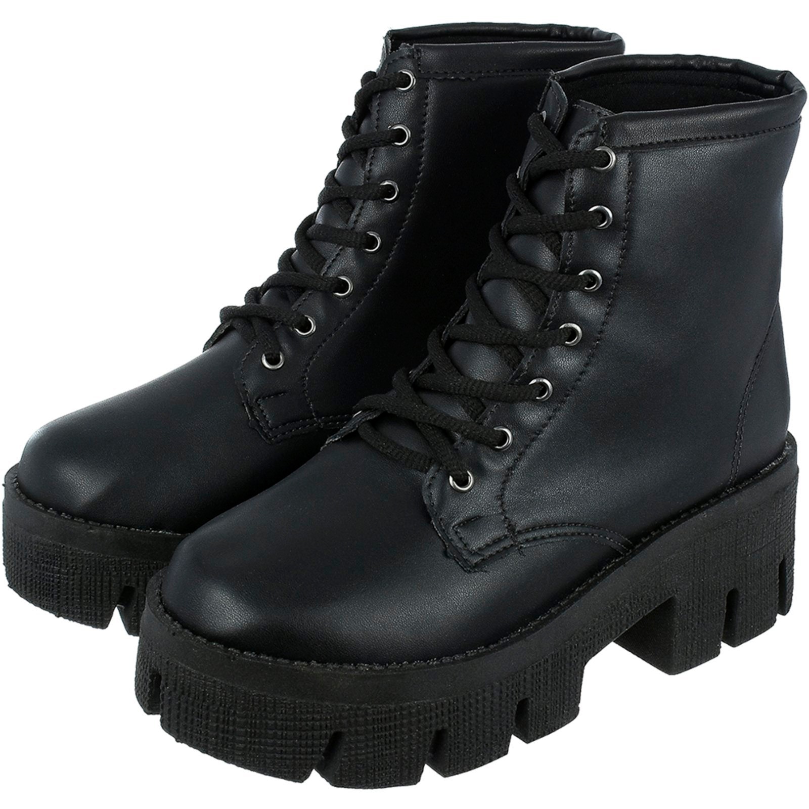 Imagem principal Coturno Feminino Bota CM Calçados Confortável Macio Plataforma Tratorado Monte Shoes preto