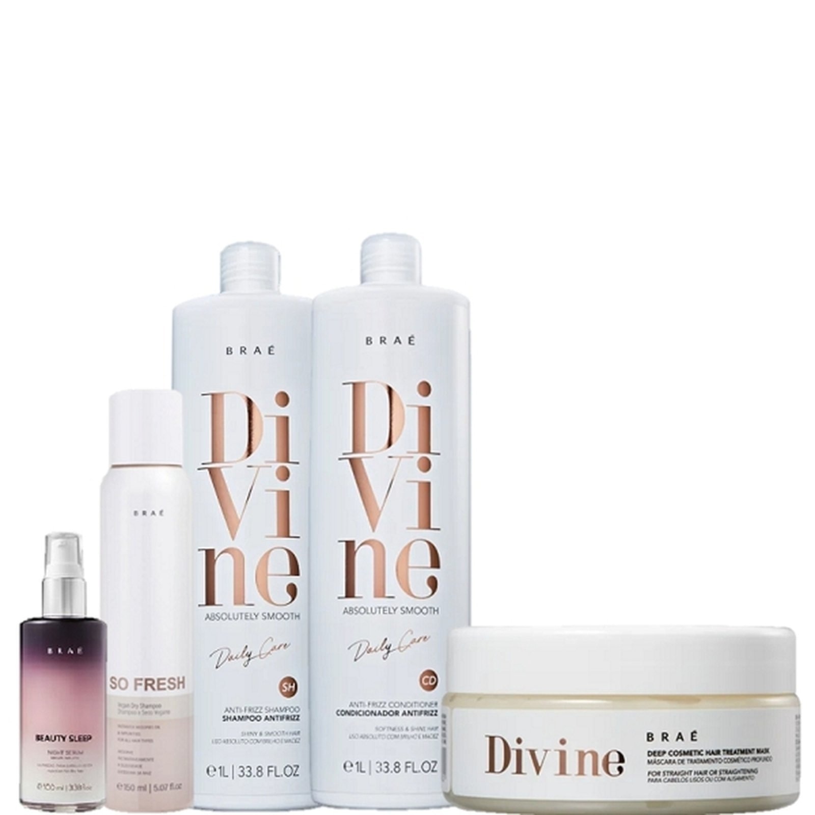Imagem principal Brae Divine Anti Frizz Duo 1L Mascara 200g Beauty Sleep 100ml e So Fresh 150ml BRAÉ multicolorido