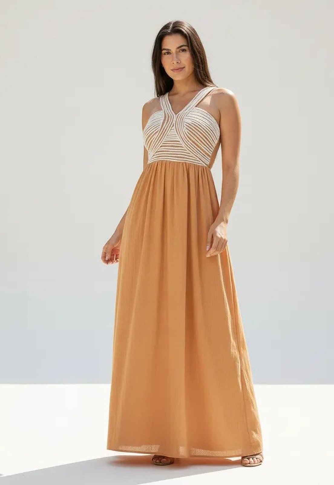 Imagem principal Vestido CabanaFree Alvorada Longo Terra do Sol Cabanafree terracota