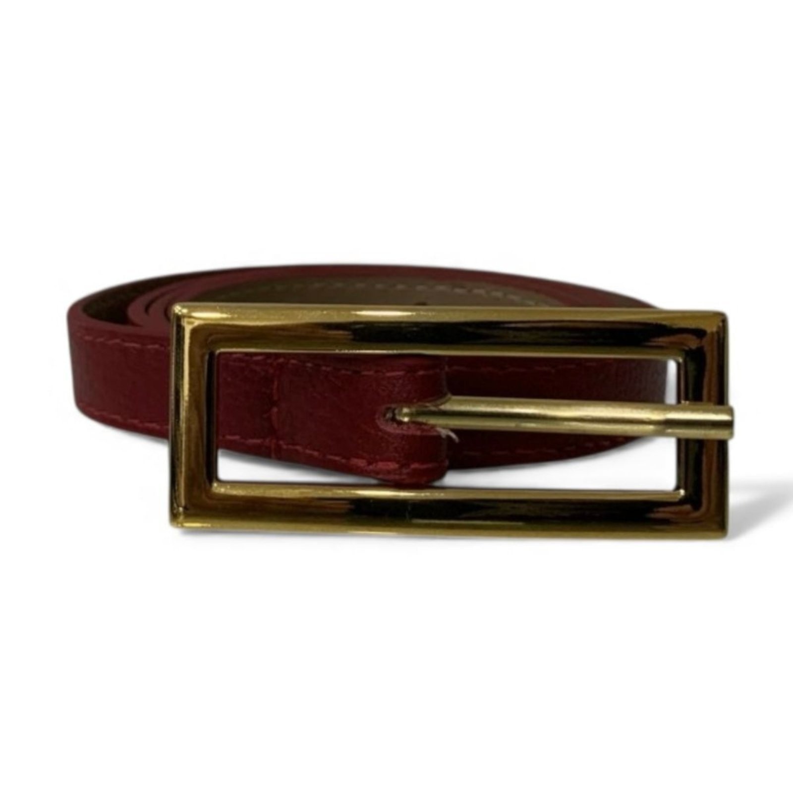 Imagem principal Cinto Feminino em Couro Fivela Comprida Dourada 034 Mariart vermelho