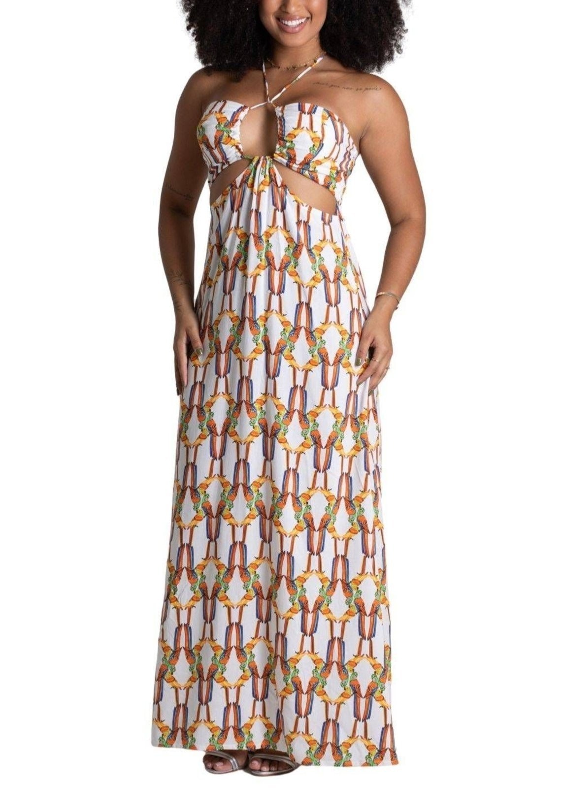 Imagem principal Vestido Londo Sawary Estampado - 279726 Sawary laranja