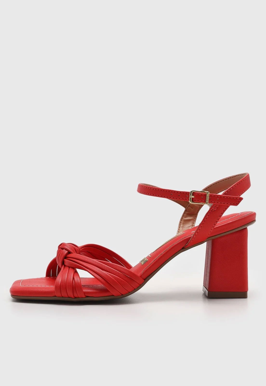 Imagem principal Sandália Feminina Vizzano Salto Bloco Tiras Fivela Vermelha VIZZANO vermelho