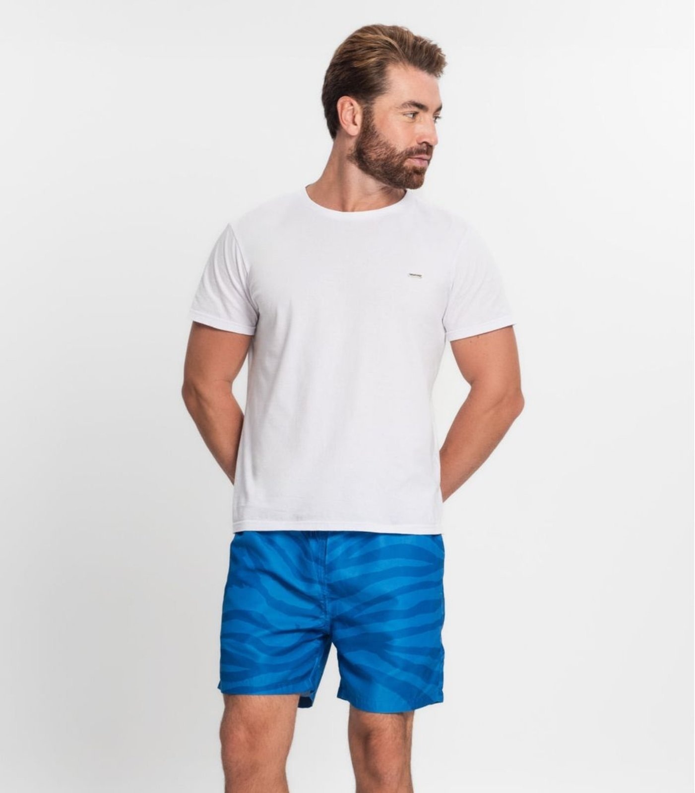 Imagem principal Bermuda Masculina Microfibra Estampada Rovitex Rovitex azul