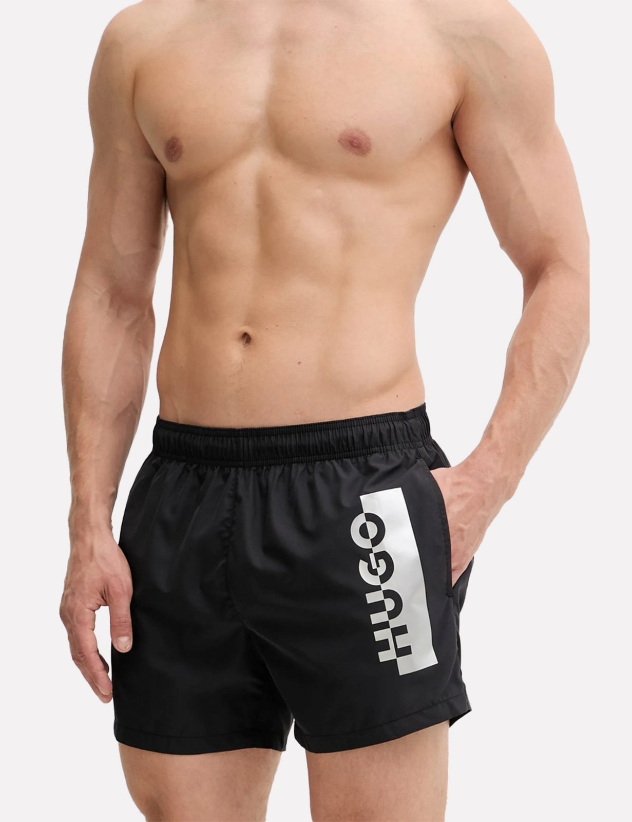 Imagem principal Short Hugo Boss Masculino Regular Beachwear Silver Preto Hugo Boss preto silver