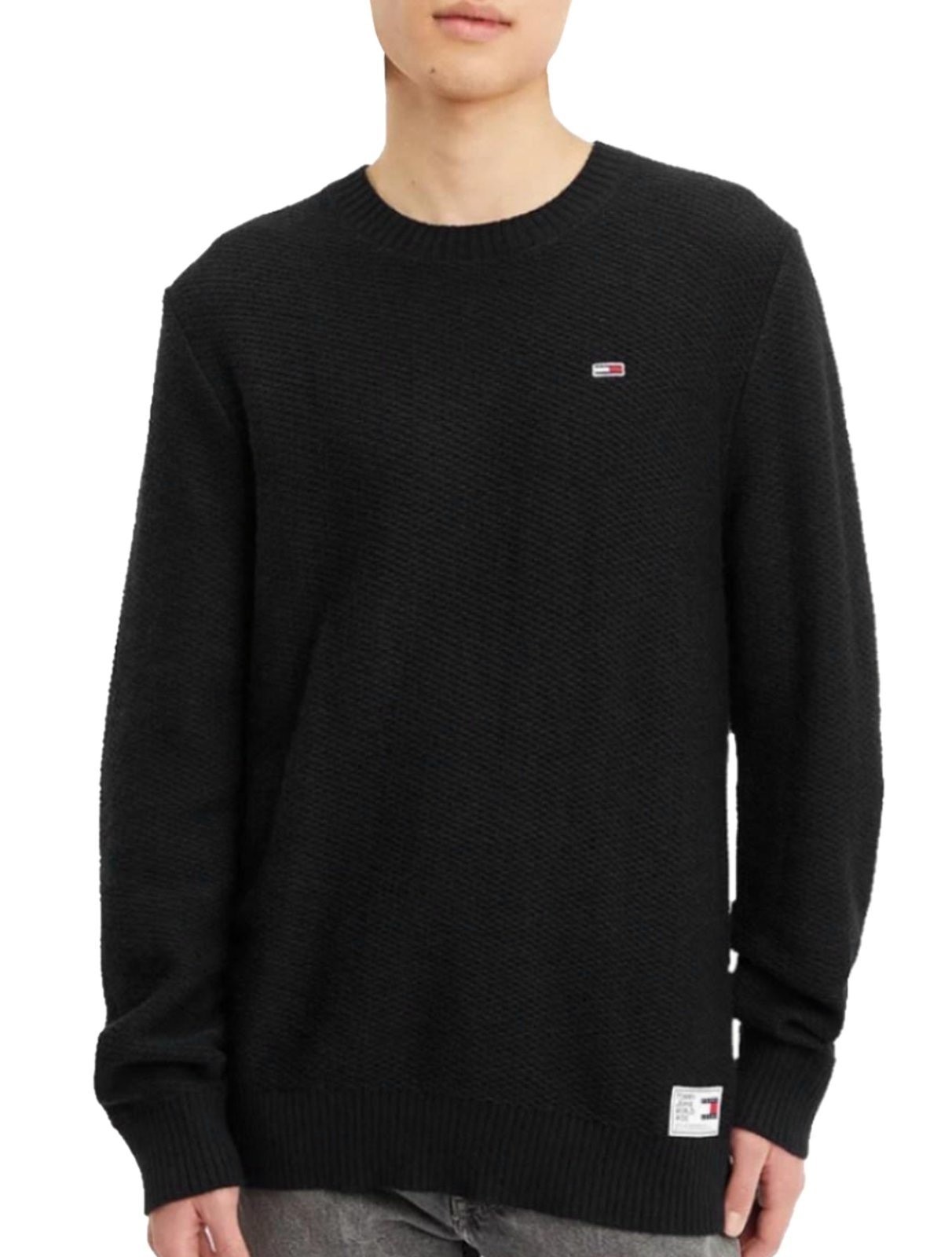 Imagem principal Suéter Tommy Jeans Masculino C-Neck Regular Structured Sweater Tommy Jeans preto