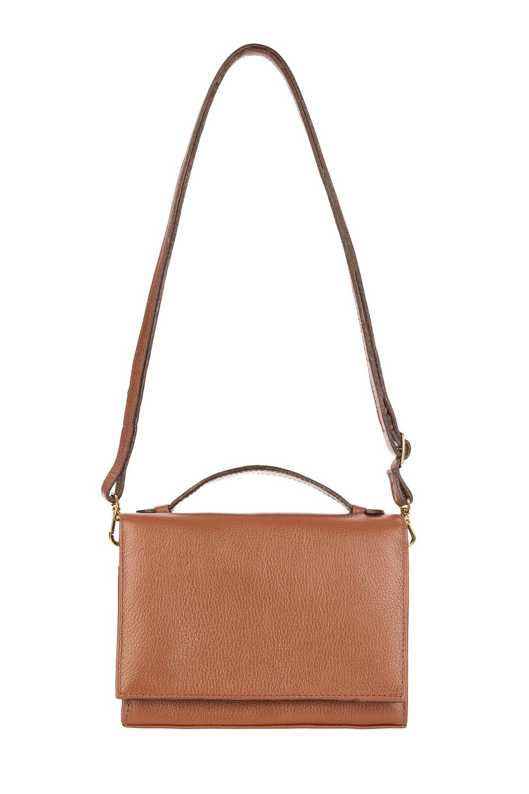 Imagem principal Bolsa pequena transversal de couro liso Deise - Whisky Andrea Vinci azul