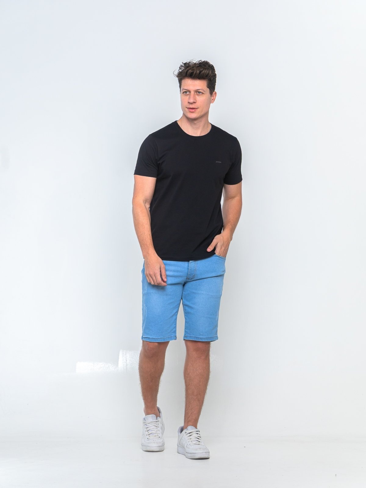 Imagem principal Bermuda Jeans Masculina Tempo Habil Fashion e Casual 5 Estilo azul