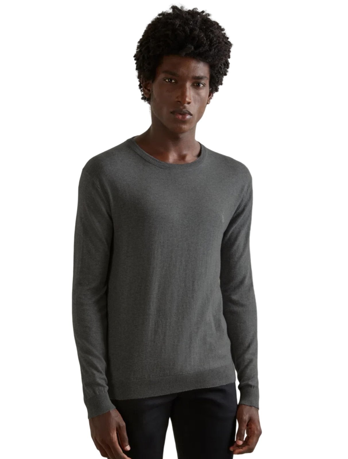 Imagem principal Suéter Reserva Masculino Tricot Basico Gola Careca Chumbo Mescla Reserva cinza