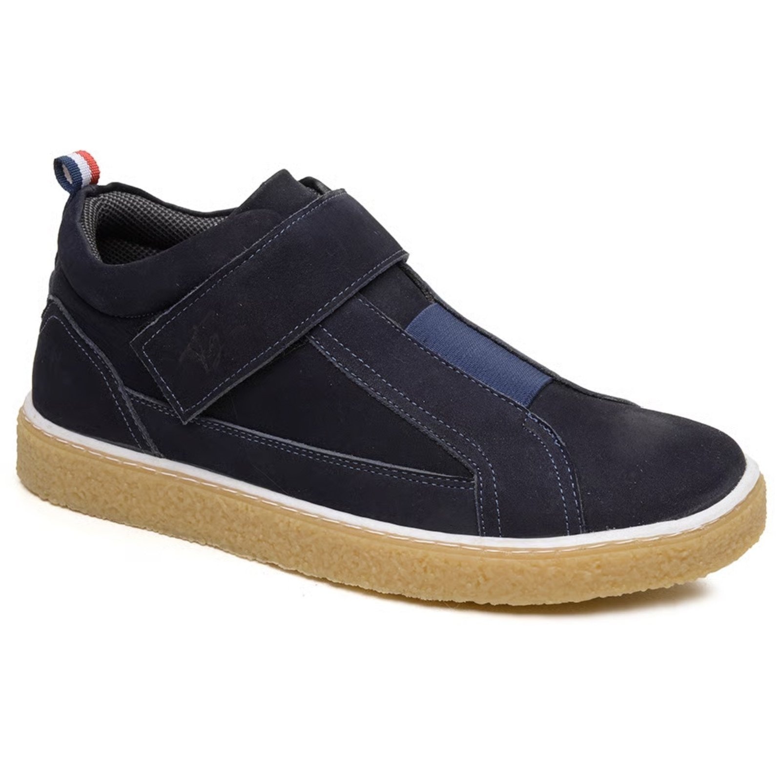 Imagem principal Tênis Masculino Cano Alto Em Couro Legítimo Sola Borracha Conforto Casual Marinho super shoes azul marinho