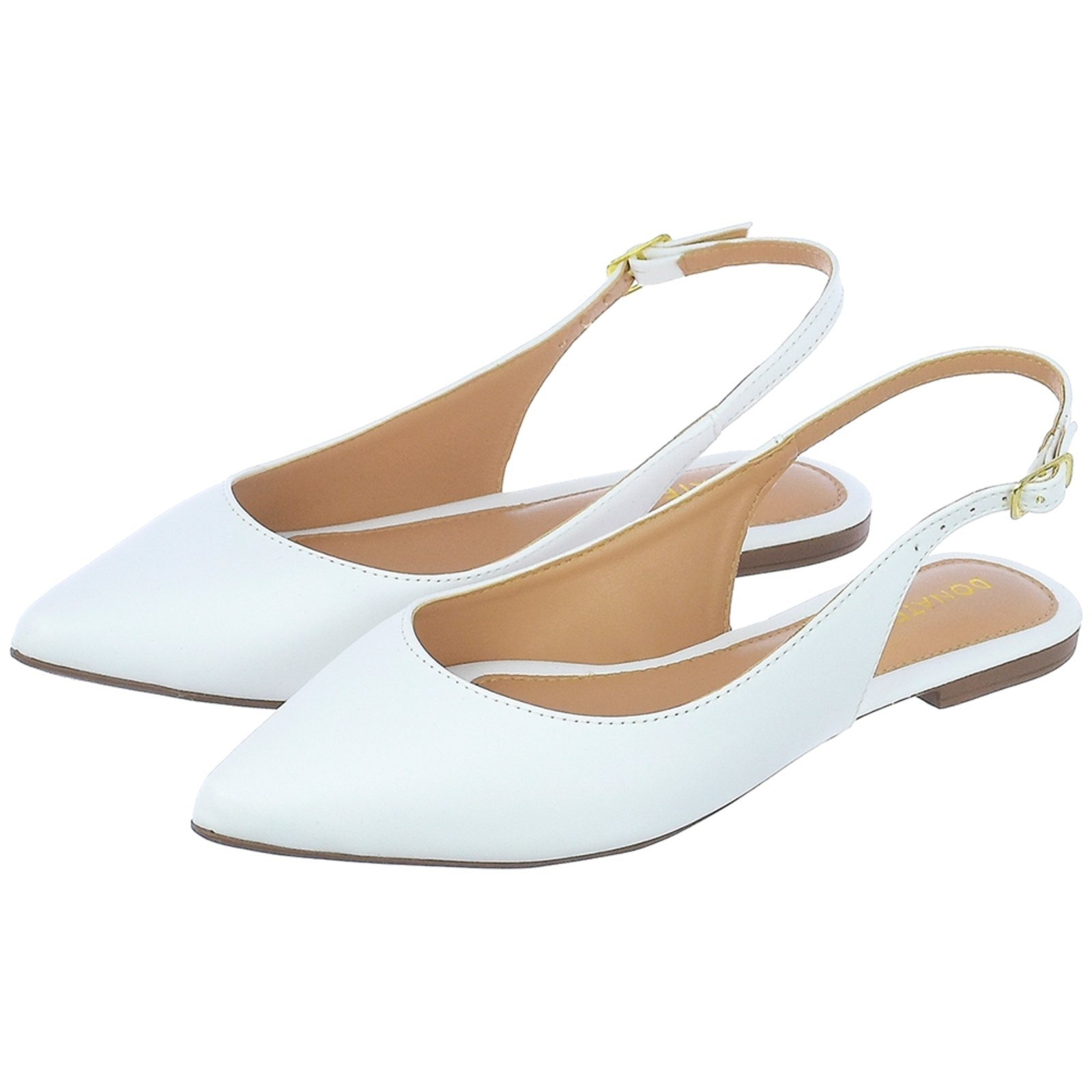 Imagem principal Mule Feminino Sapatilha Bico Fino Donatella Shoes Rasteira Slingback Clássica Lisa Donatella Shoes branco