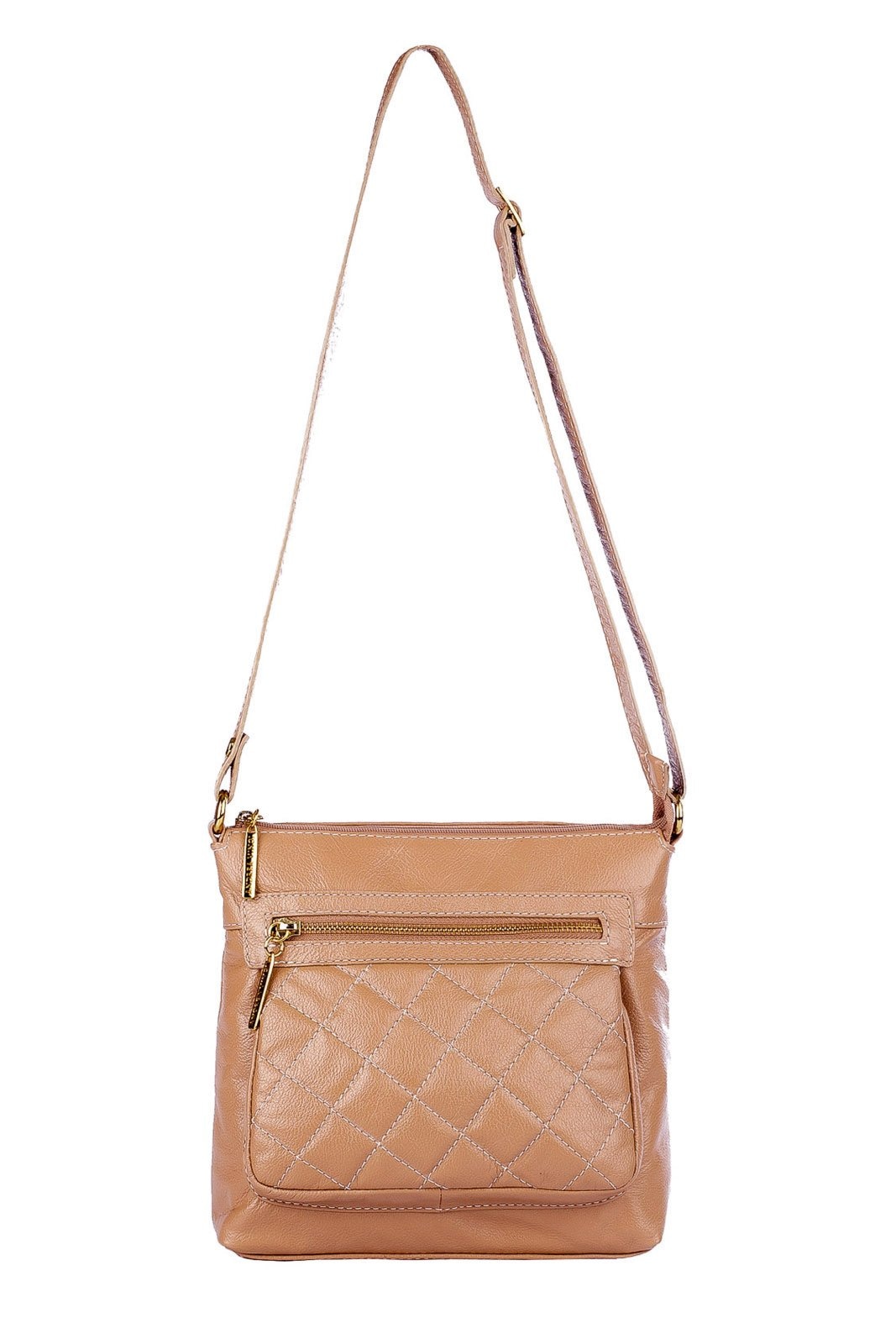 Imagem principal Bolsa Andrea Vinci Transversal Matelassê De Couro Liso Bia Andrea Vinci bege