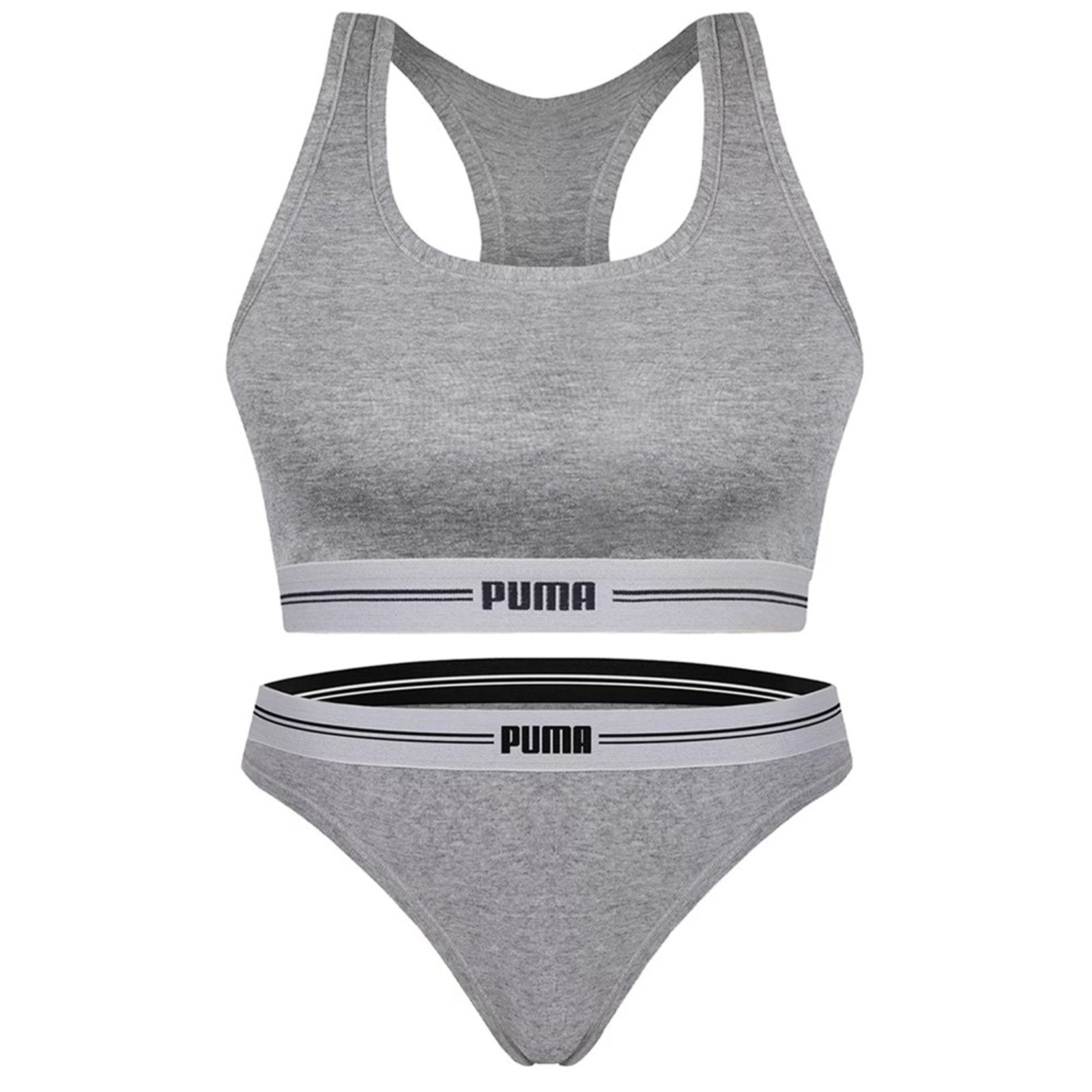 Imagem principal Kit Puma Top Nadador + Calcinha Biquíni Feminino Puma cinza
