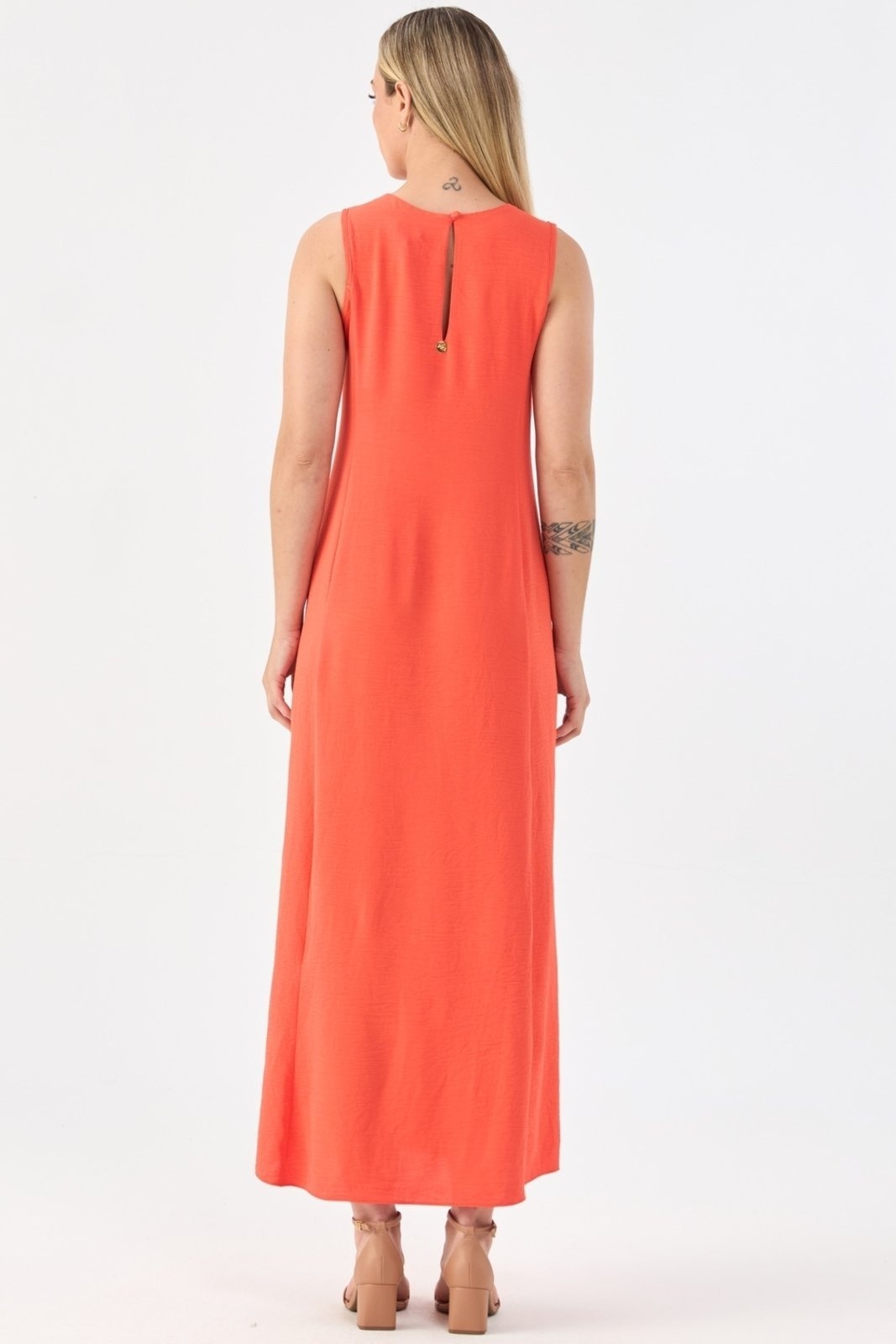 Imagem principal Vestido Midi PKS Alças Largas Com Cinto PKS laranja